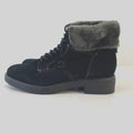 M&S Footglove Wide Fit Suede Leather Ankle Boots w/ Fur Collar UK 4.5 RRP £65.00