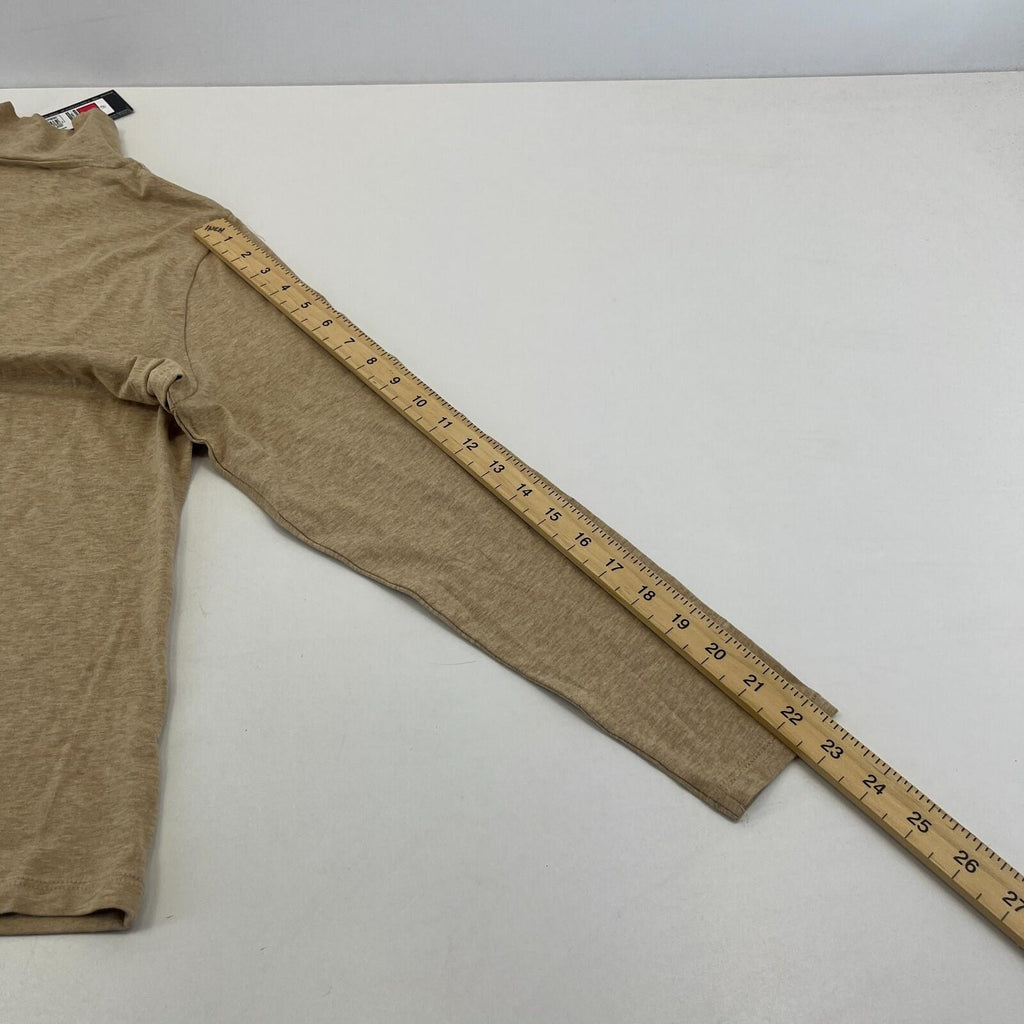 M&S Collection Women's Turtle Neck Top Khaki Beige Long Sleeve size 18