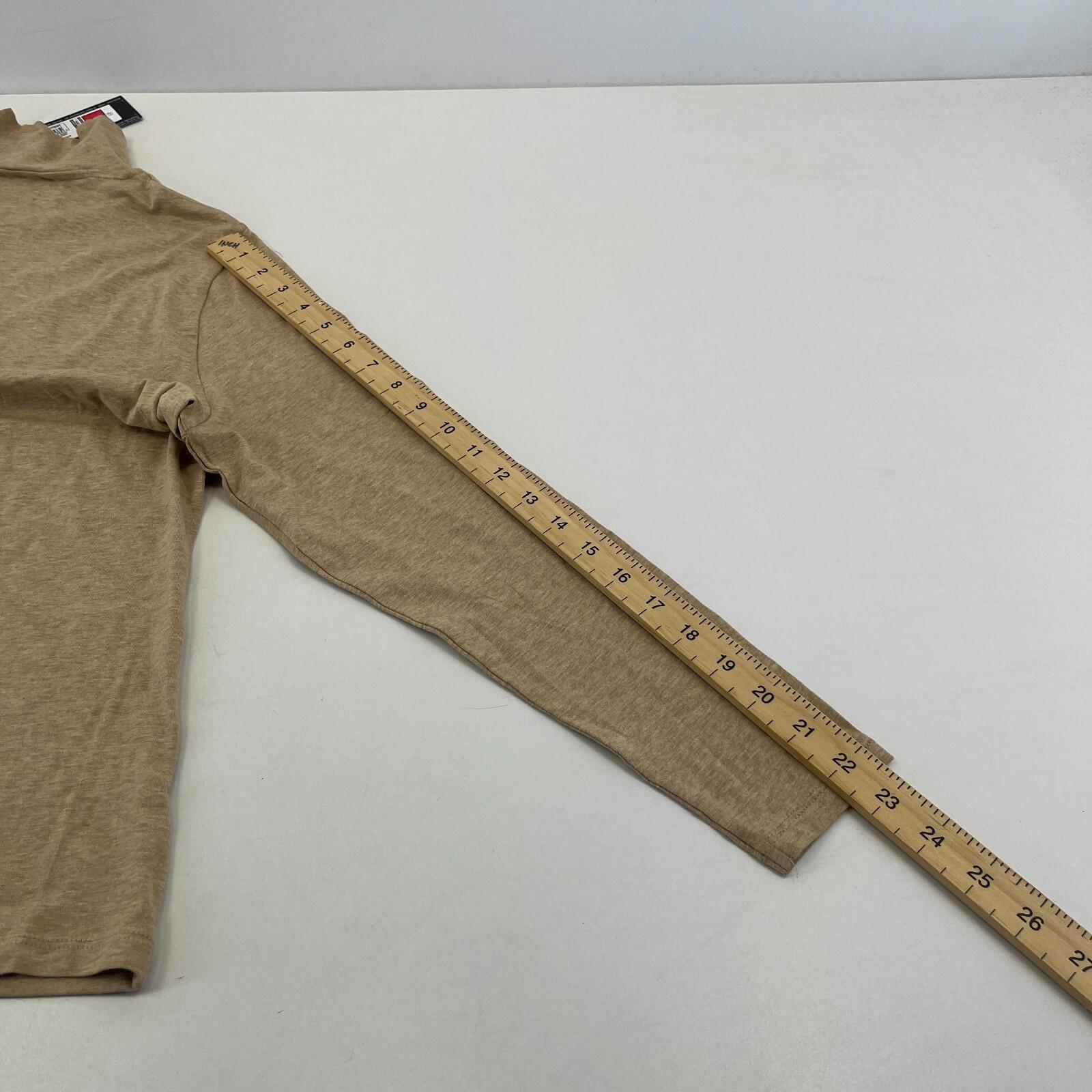 M&S Collection Women's Turtle Neck Top Khaki Beige Long Sleeve size 18