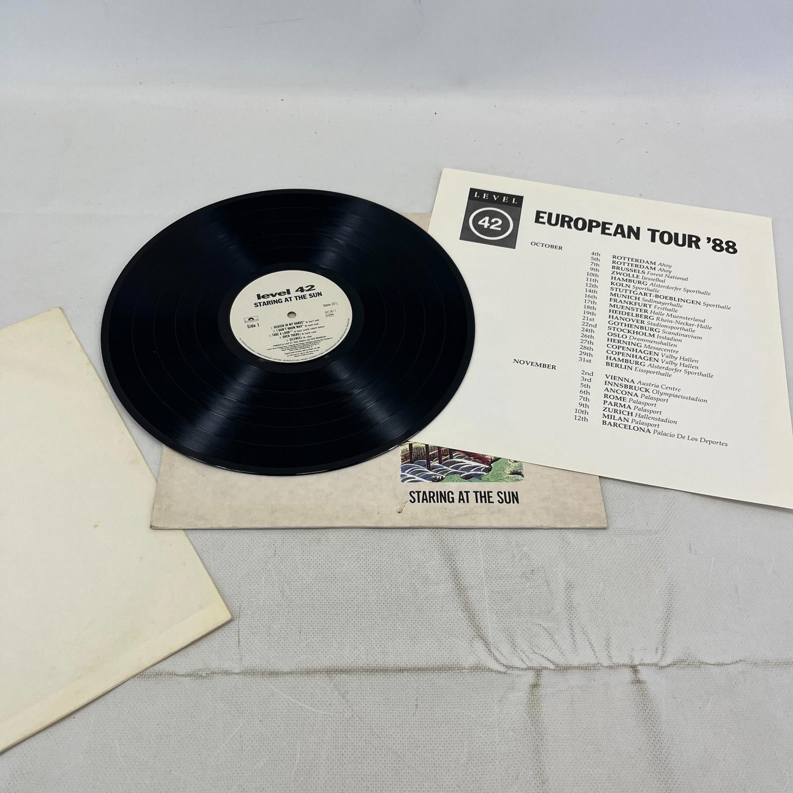 Level 42 Staring At The Sun Orig UK 1988 Press Vinyl LP + Inner & Insert VG/VG