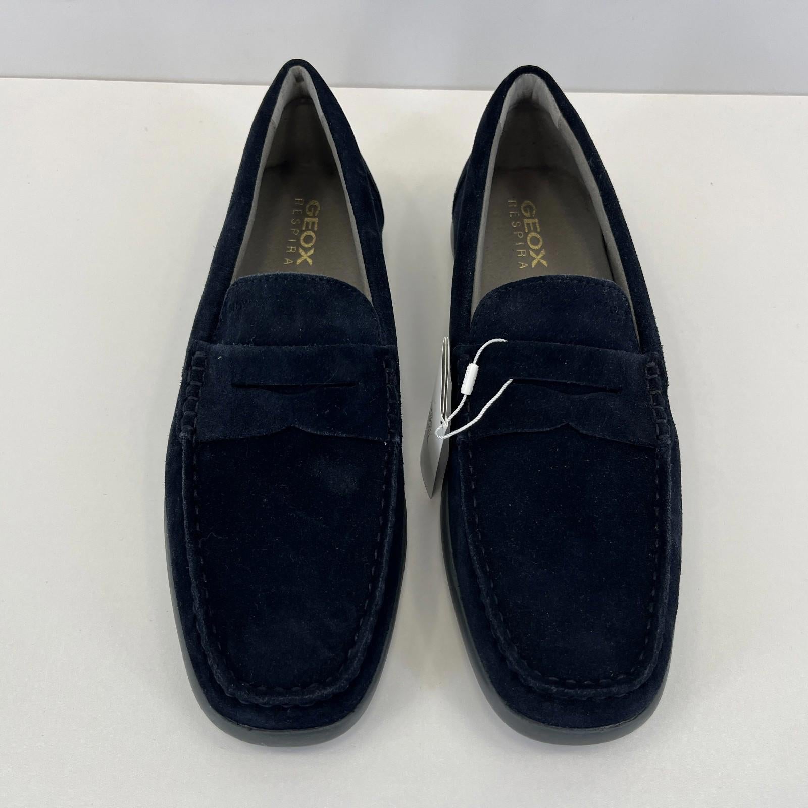 Geox Men's U Devan A Suede Moccasin Loafers Navy Blue size UK 9  EU 43