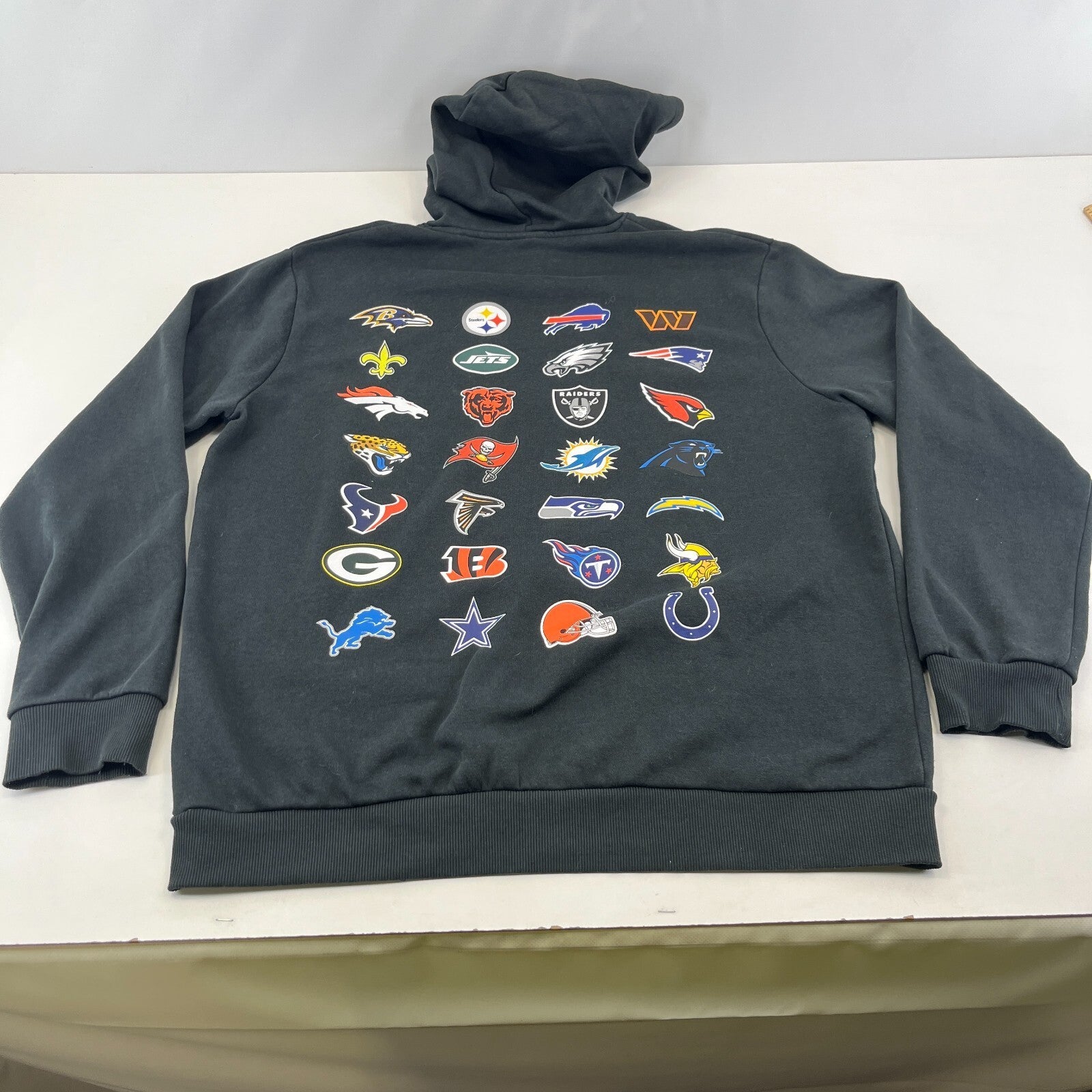 NFL Multi Teams League Hoodie with Back Print in Black Men's size XL