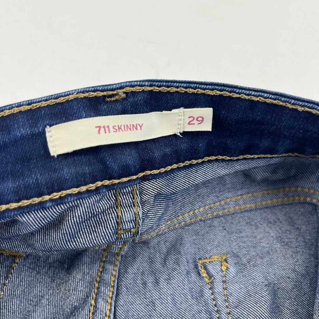 Vintage Levis 711 Skinny Jeans Dark Wash Slim Fit Women's W29" L32"