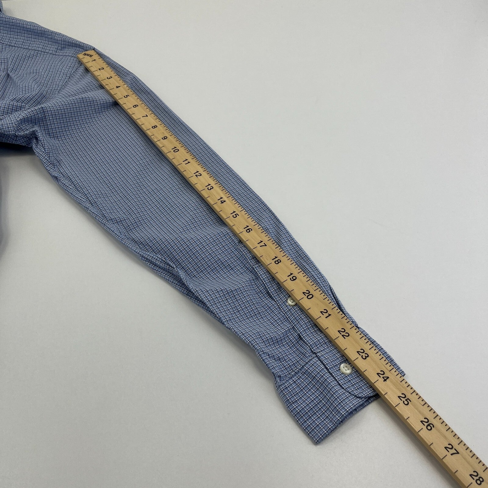 Ralph Lauren Shirt Mens size M Blue Check Cotton Button Up RL Pony