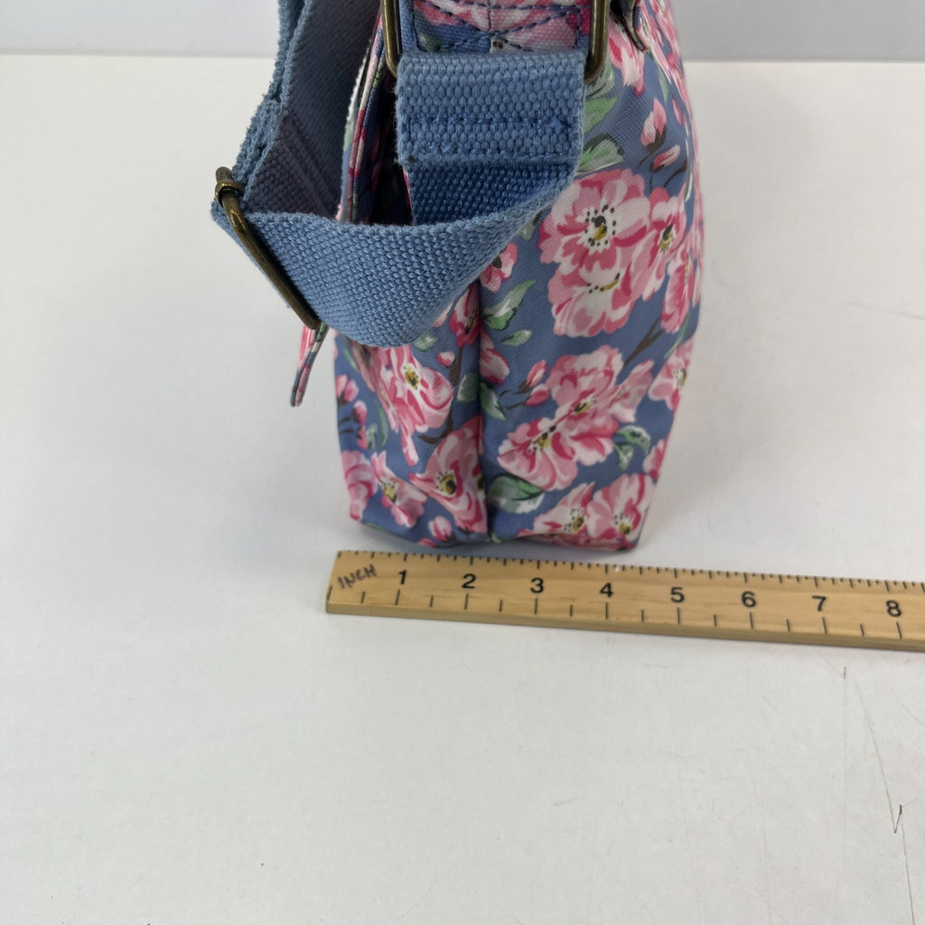 Cath Kidston Medium Crossbody Bag Shoulder Blue Pink Floral Foldover