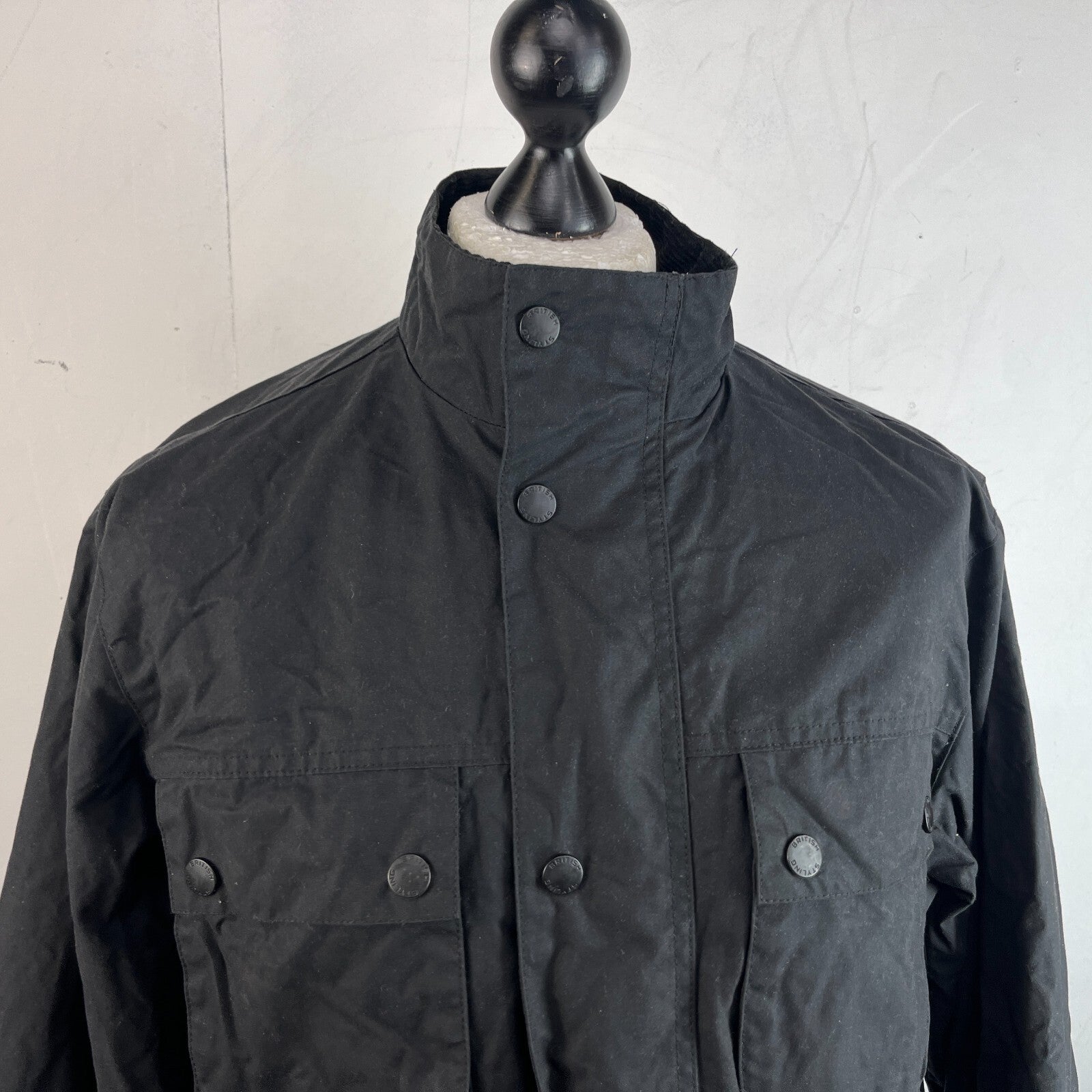 Crane Wax Jacket in Black Waxed Cotton size Medium