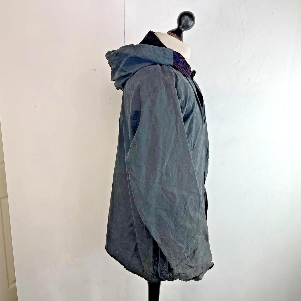Miller & Simons Wax Jacket in Black with Removable Hood UK size S
