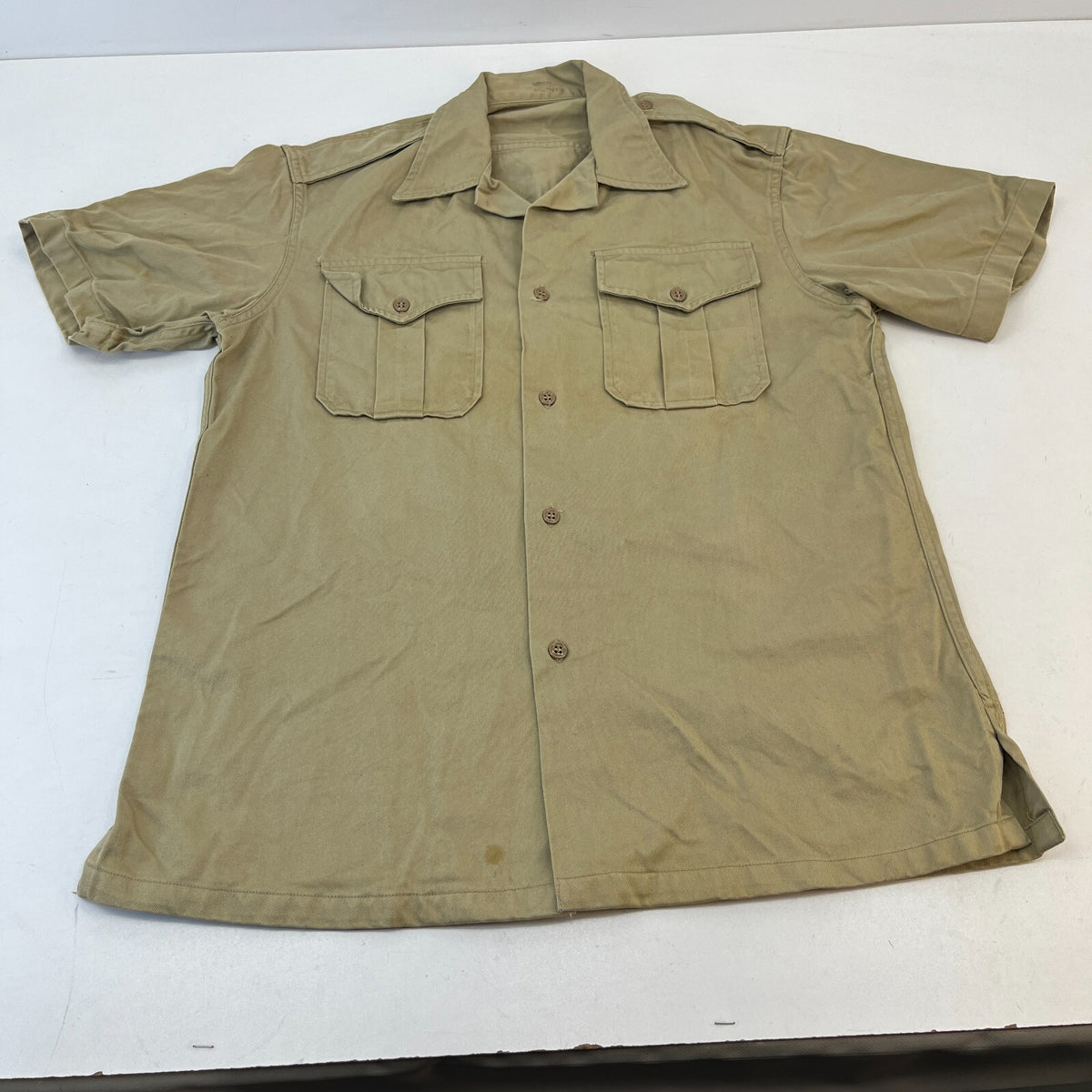 Vintage US Marines USMC Twill Workwear Shirt Short Sleeve Military size M