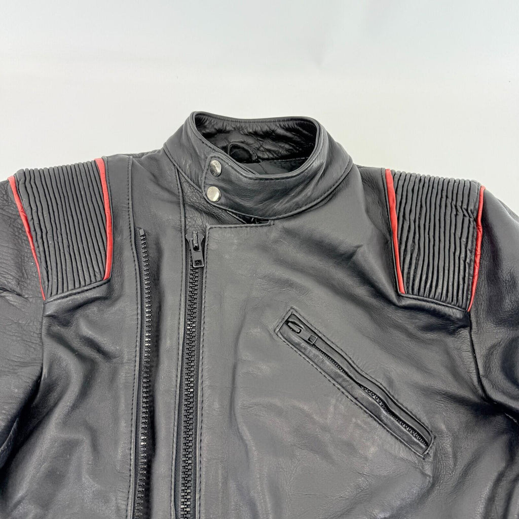 Vintage Kett Black Soft Leather Motorcycle Jacket Soft Leather Punk Biker UK 38