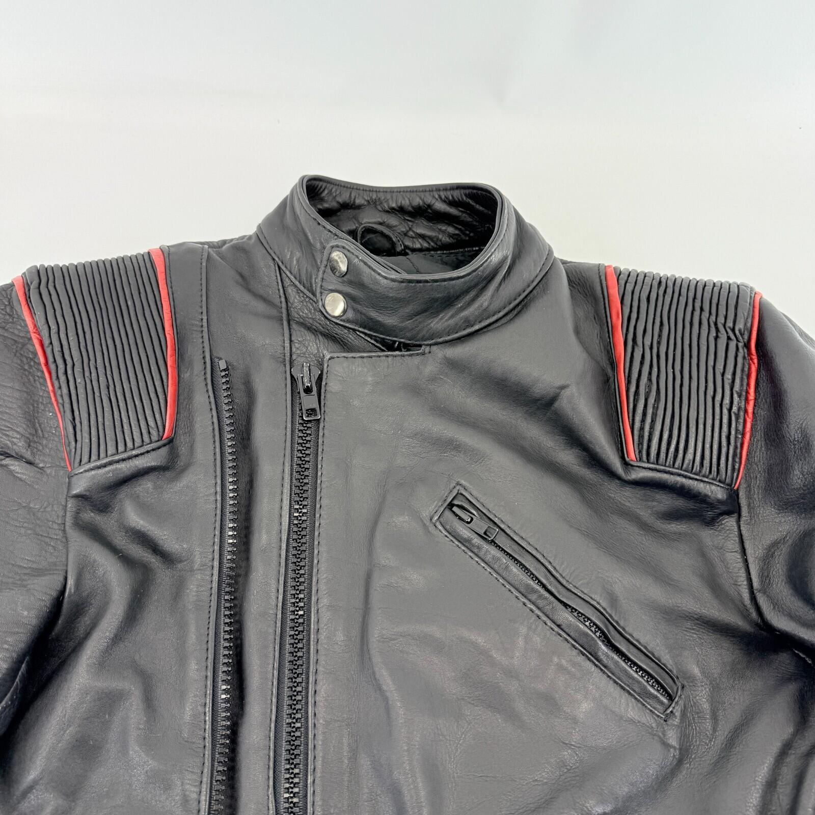 Vintage Kett Black Soft Leather Motorcycle Jacket Soft Leather Punk Biker UK 38