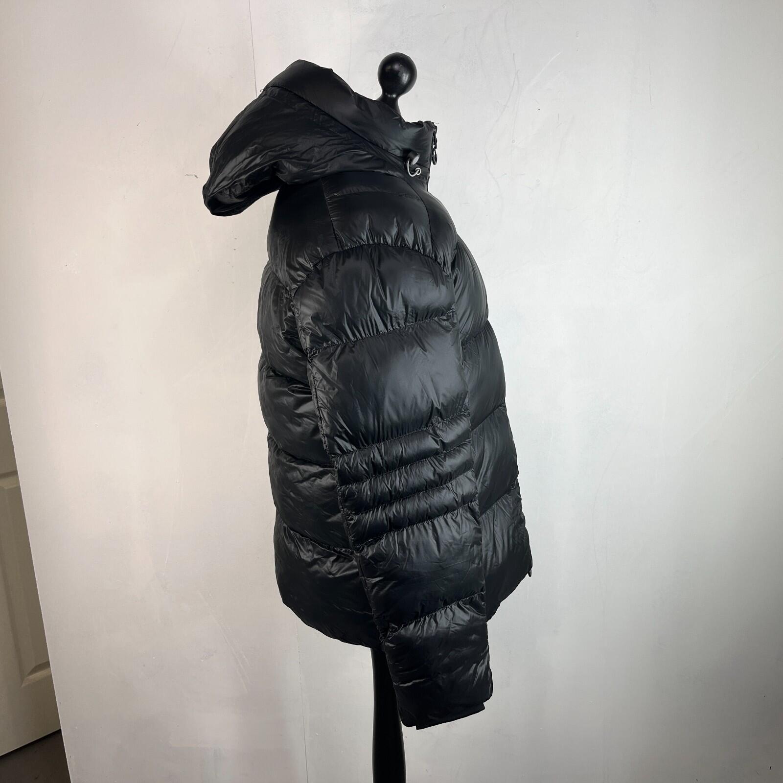 Mens Zavetti Canada Black Super Puffer Parka Jacket with Hood size Large