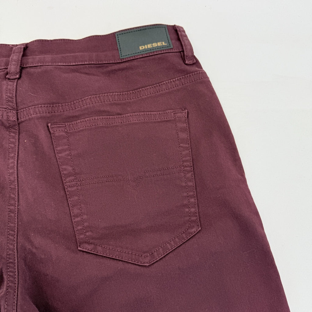 Diesel D Roisin Denim Jeans Slim Stretch Burgundy Red Womens Waist 31" - Leg 30"