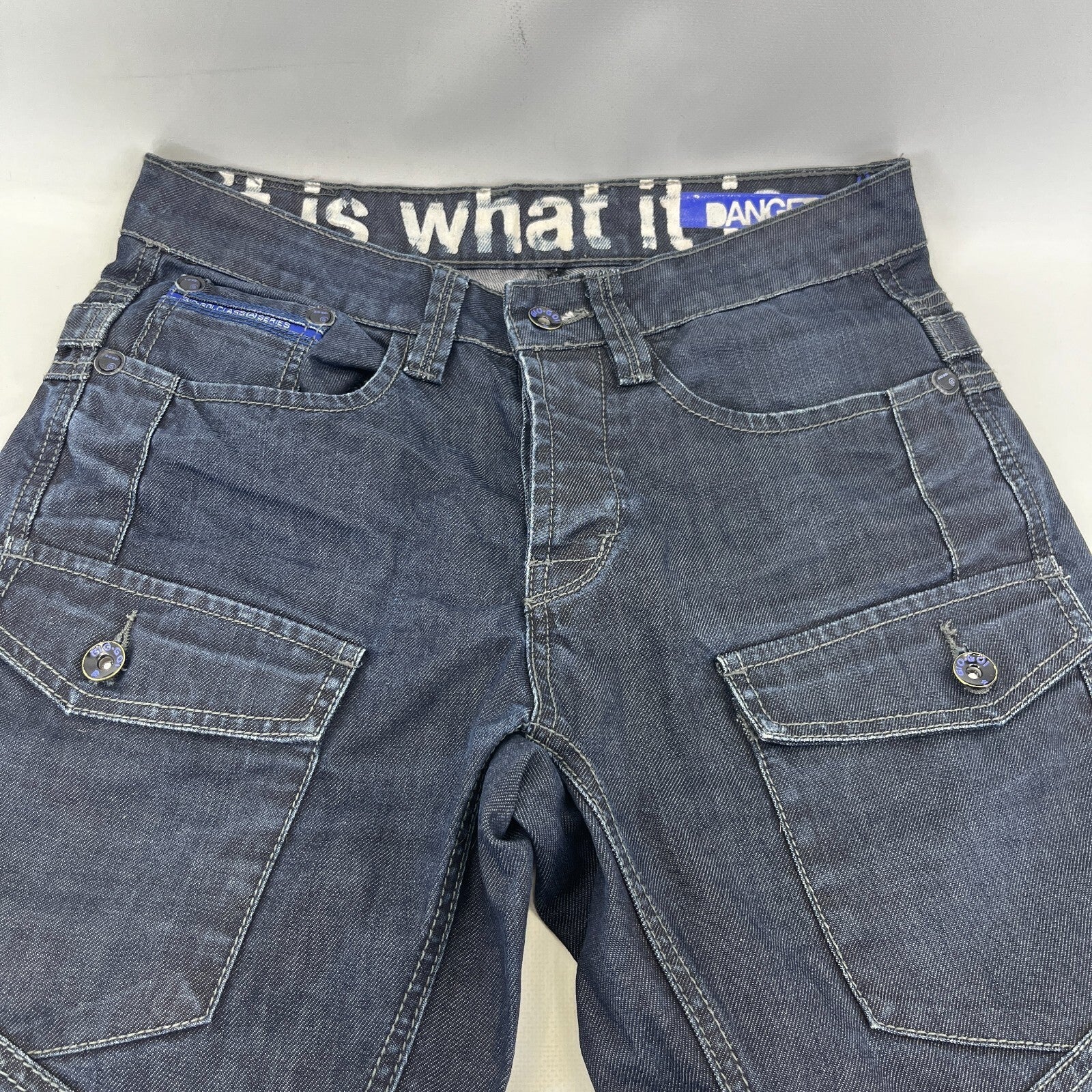 GIO GOI Blue Jeans Mens Denim Straight Leg  W32 L31