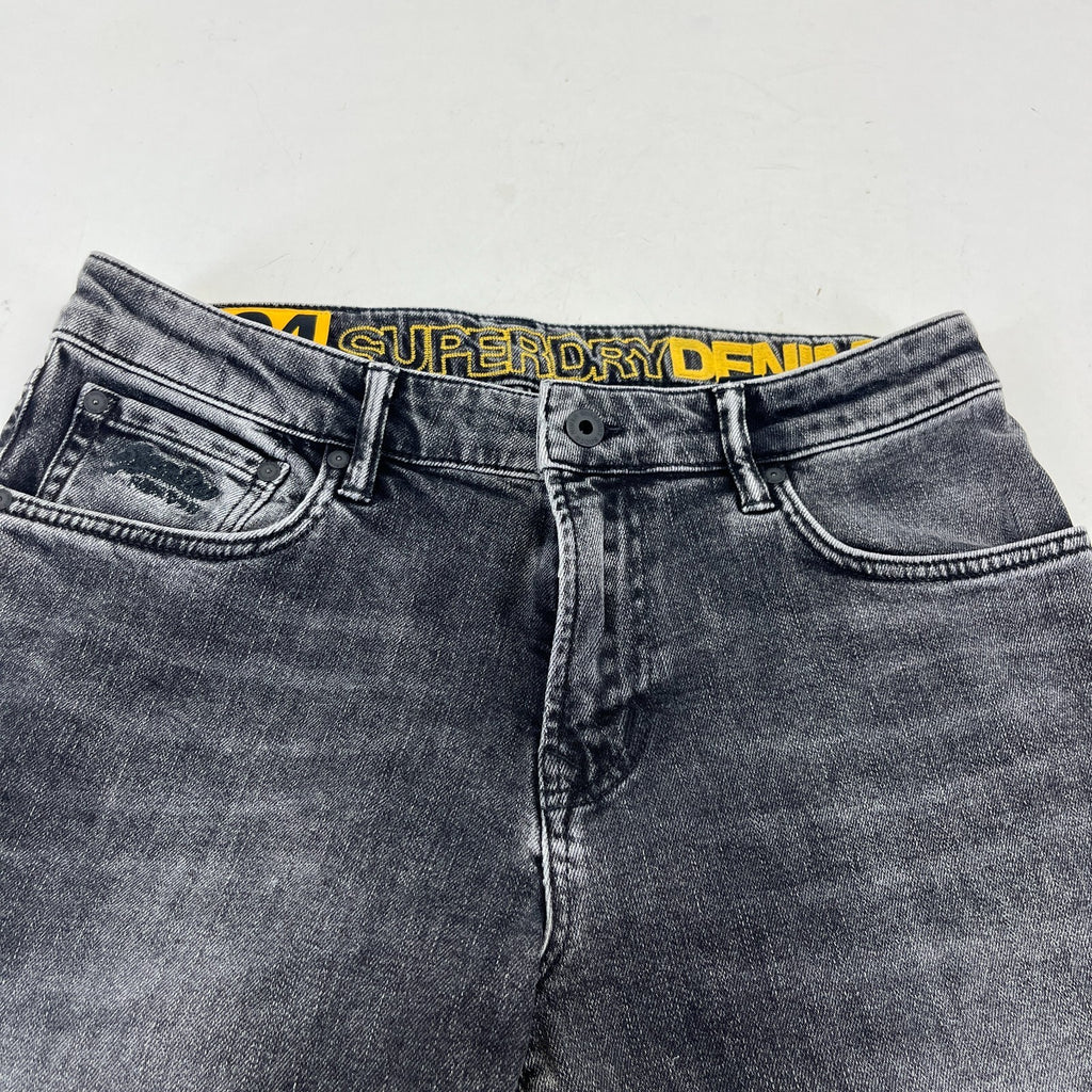 Mens SuperDry 04 Daman Straight Stretch Black Jeans W31" L31"