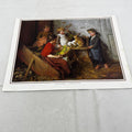 Children Feeding Rabbits - Felix Schlesinger Victorian Textured Print