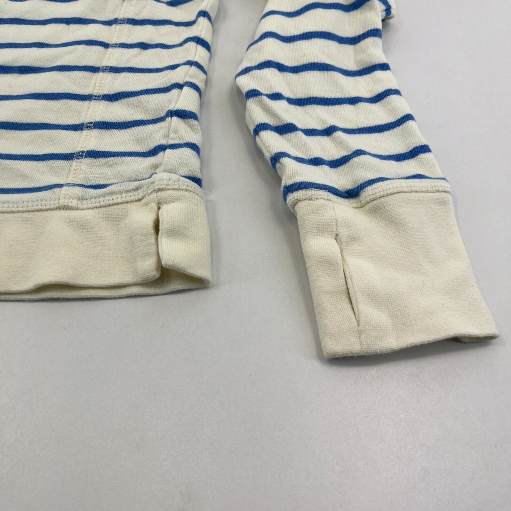 Sweaty Betty After Class Cropped Sweatshirt size XS Oversized White/Blue Striped