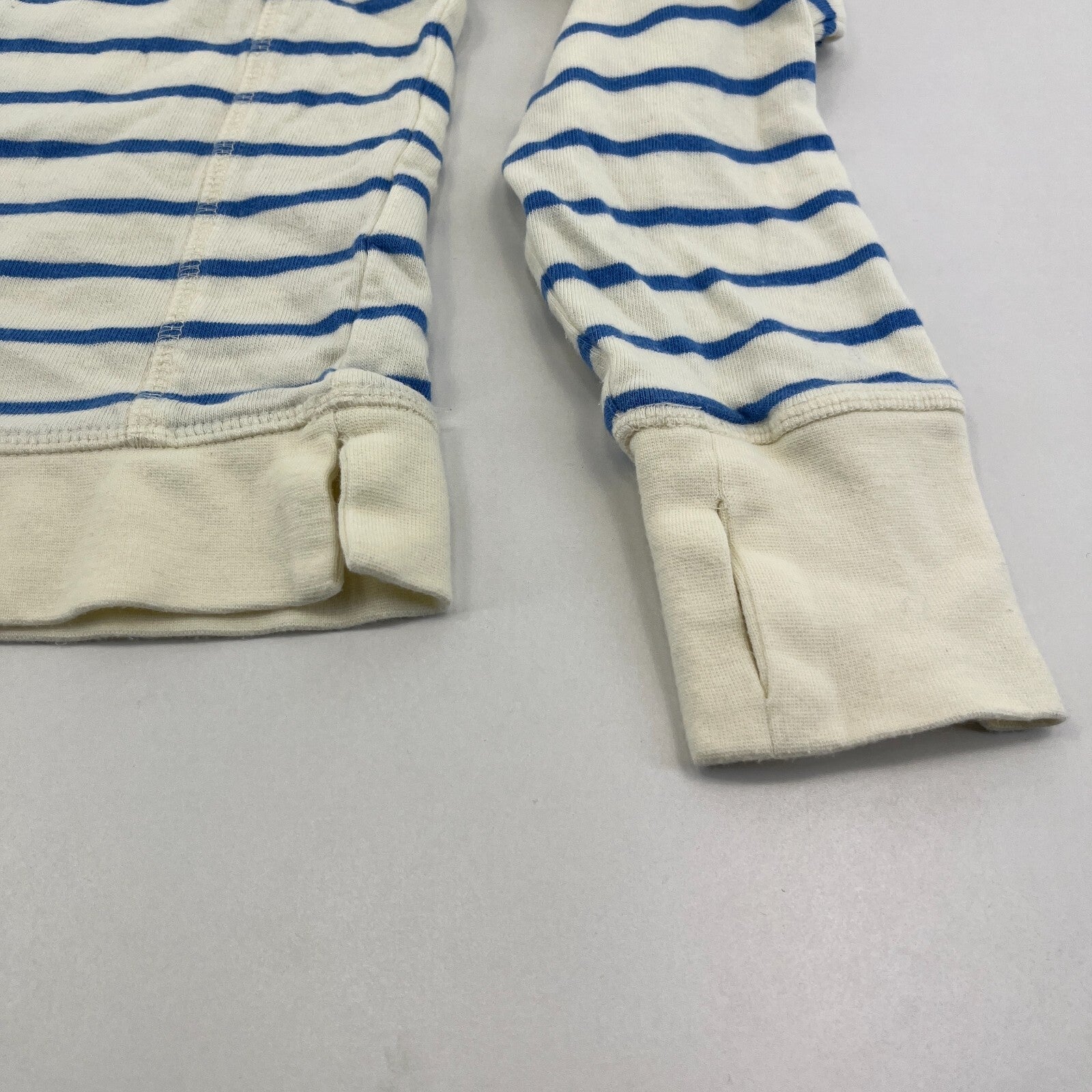 Sweaty Betty After Class Cropped Sweatshirt size XS Oversized White/Blue Striped