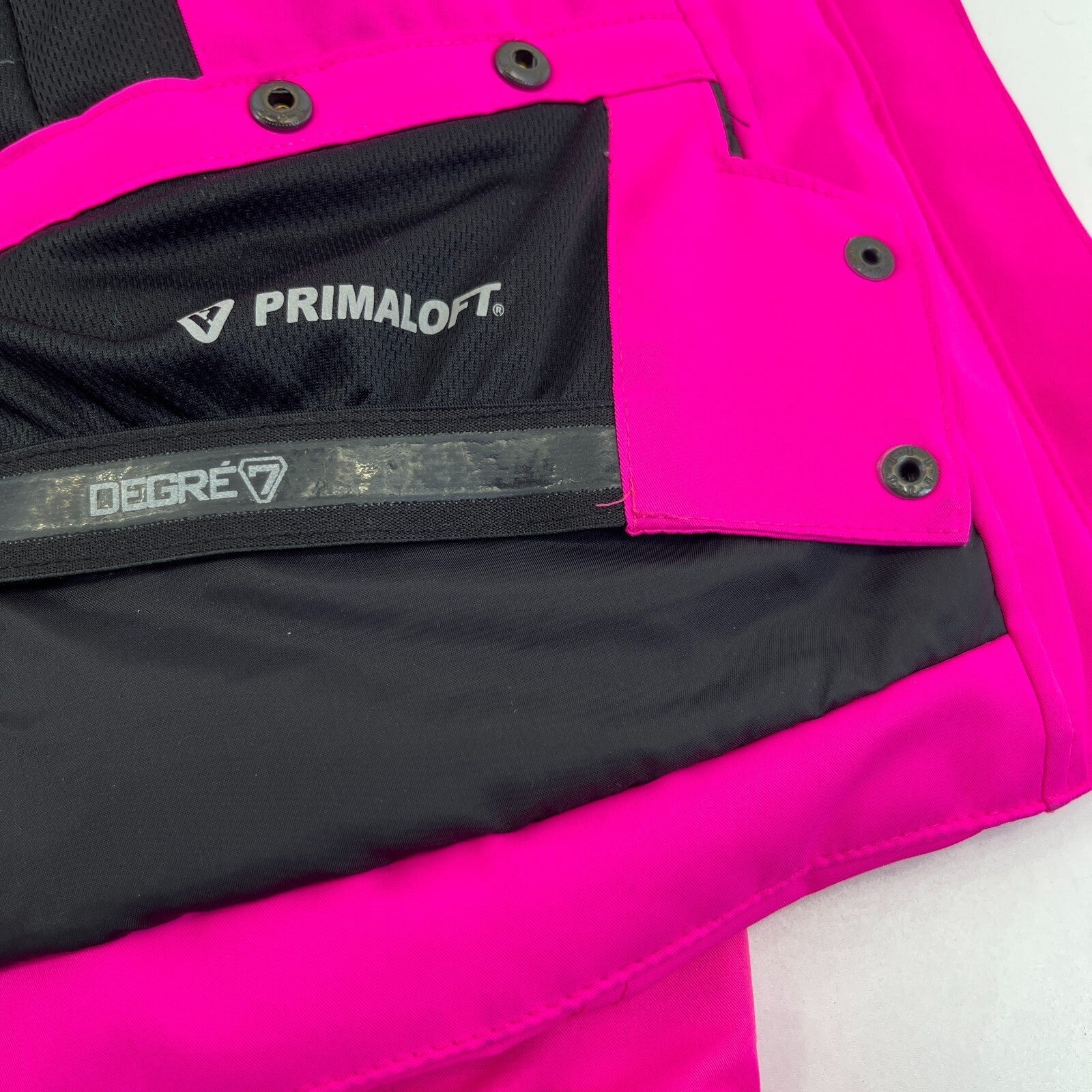 Degre 7 Women's Ski Jacket in Bright Pink with Faux Fur Fringe Hood size 38/S
