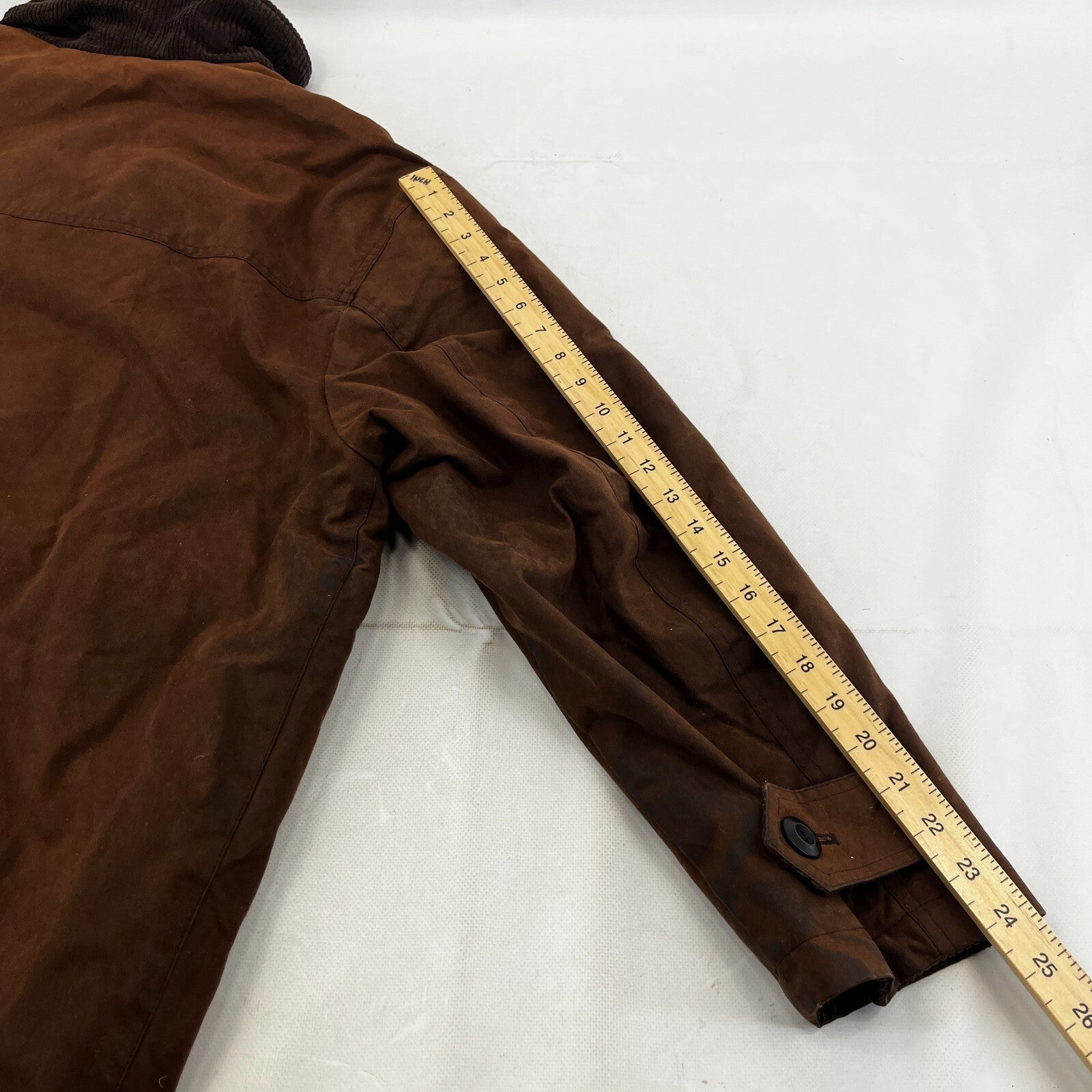 Paul R Smith Halifax Men's Wax Jacket Brown Leather Collar Waxed Cotton size 42S