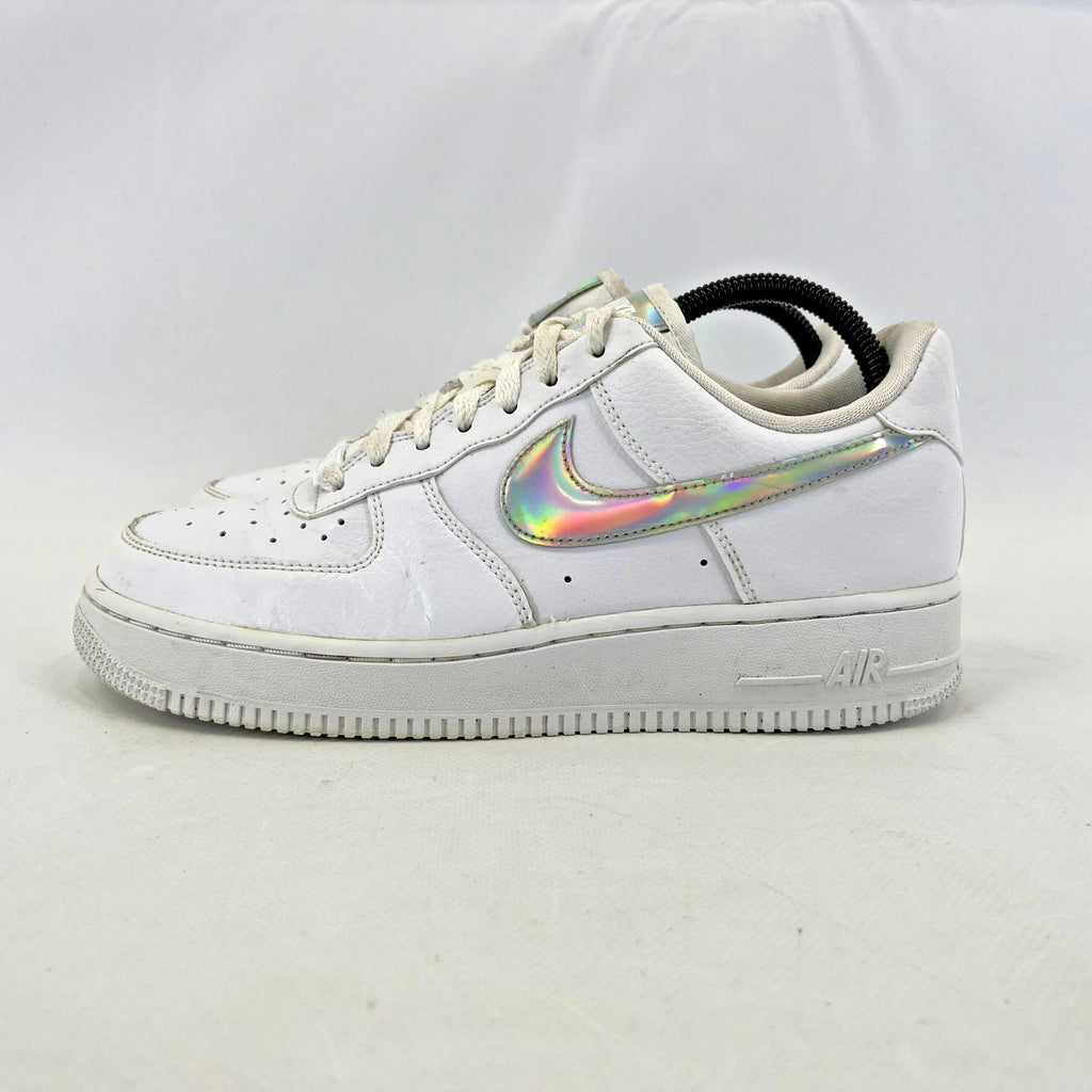 Nike Air Force 1 Trainers Women’s UK size 6 White with Holographic Swoosh AF1