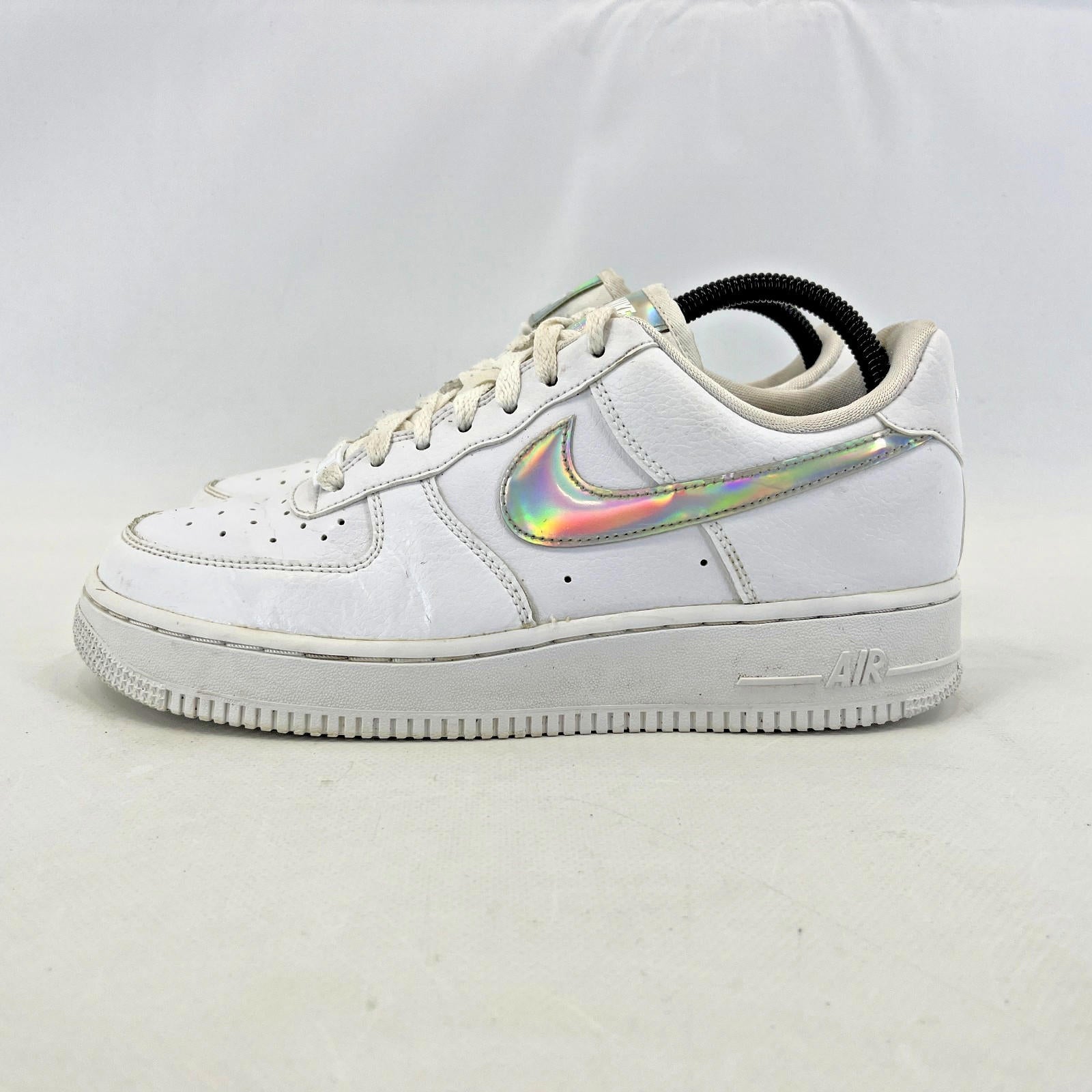 Nike Air Force 1 Trainers Women’s UK size 6 White with Holographic Swoosh AF1