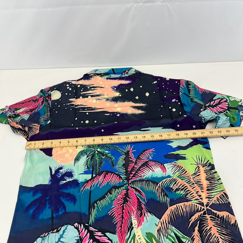TLDE Gloomy Bear AOP Short Sleeve Shirt Beach Palms Print size S - Sh*te Shirt