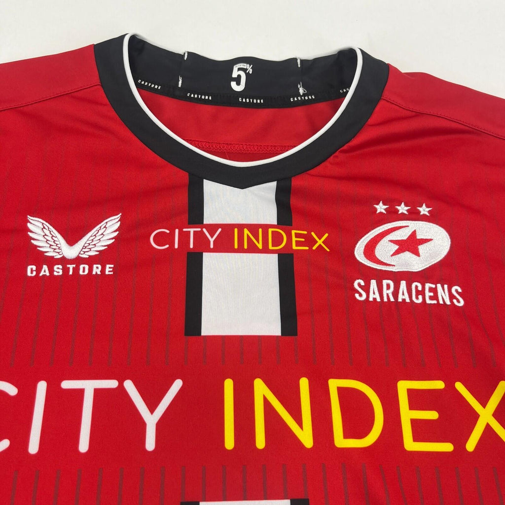 Saracens Rugby Union Castore Red Shirt Jersey Men’s size Small