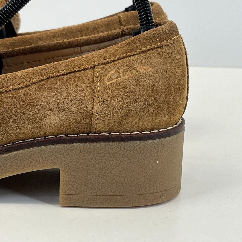 Clarks Eden Women's Suede Moccasin Shoes Tan Brown Slip On UK 6.5 EU 40 - NWOB