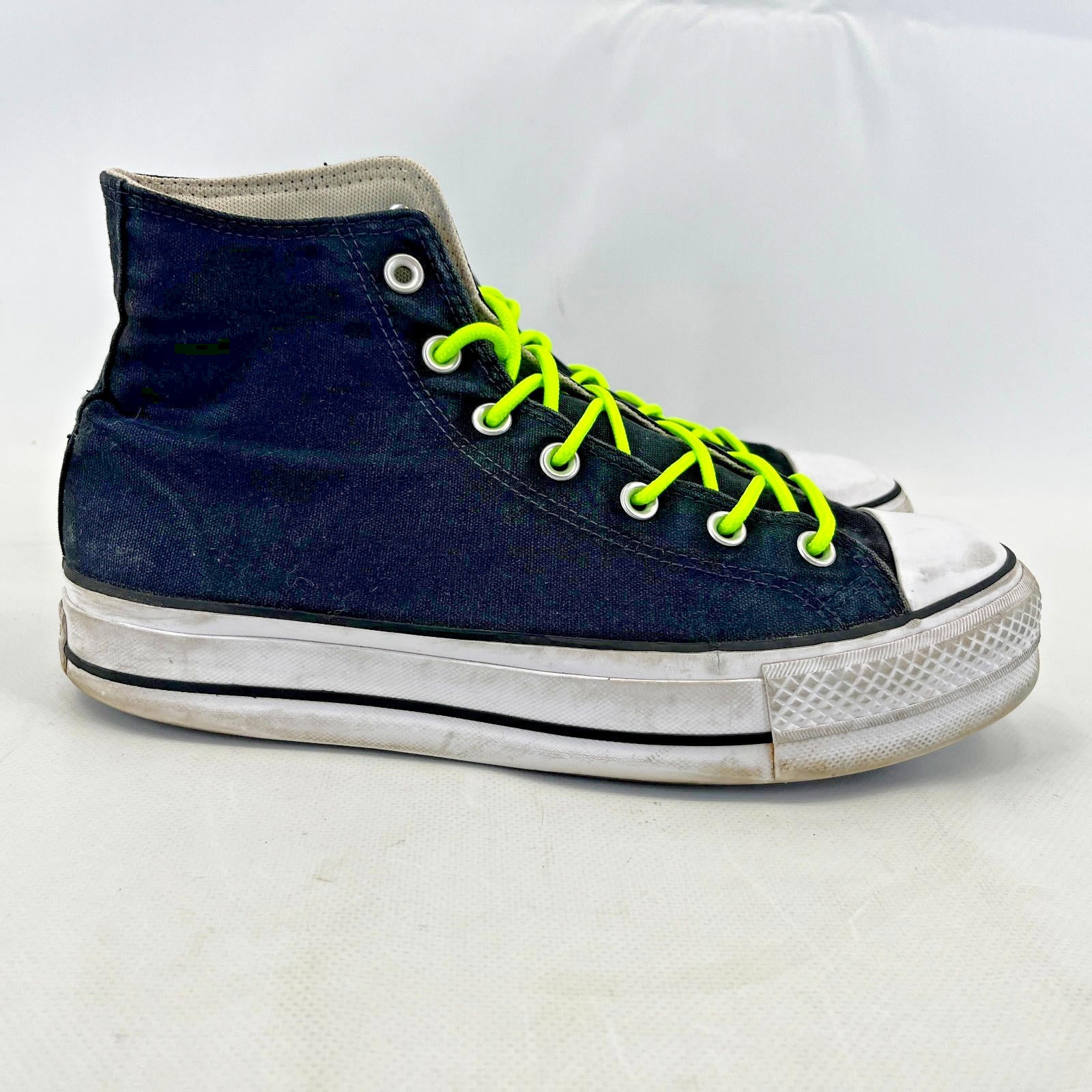 Converse Platform Lift Black Hi Tops Trainers Chuck Taylor All Stars Size UK 8