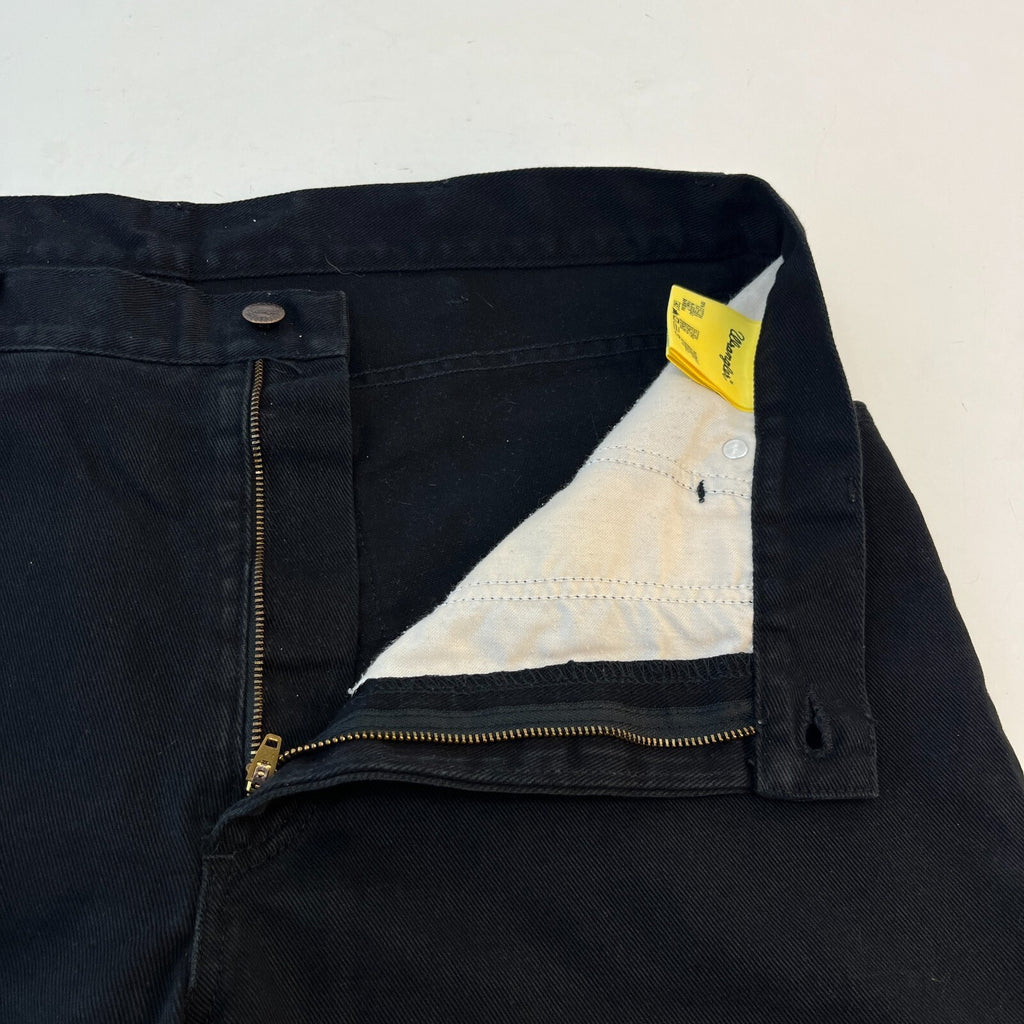 Wrangler Texas Black Denim Jeans Mens W38" L34" Straight Leg 100% Cotton - VGC