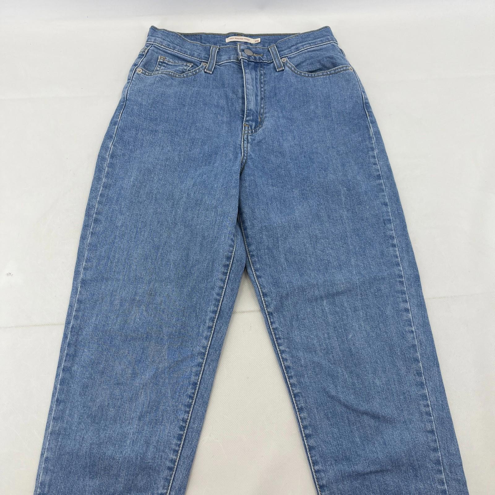 Levi's High Waisted Taper Jeans W26" L27" Levi Strauss Blue Denim
