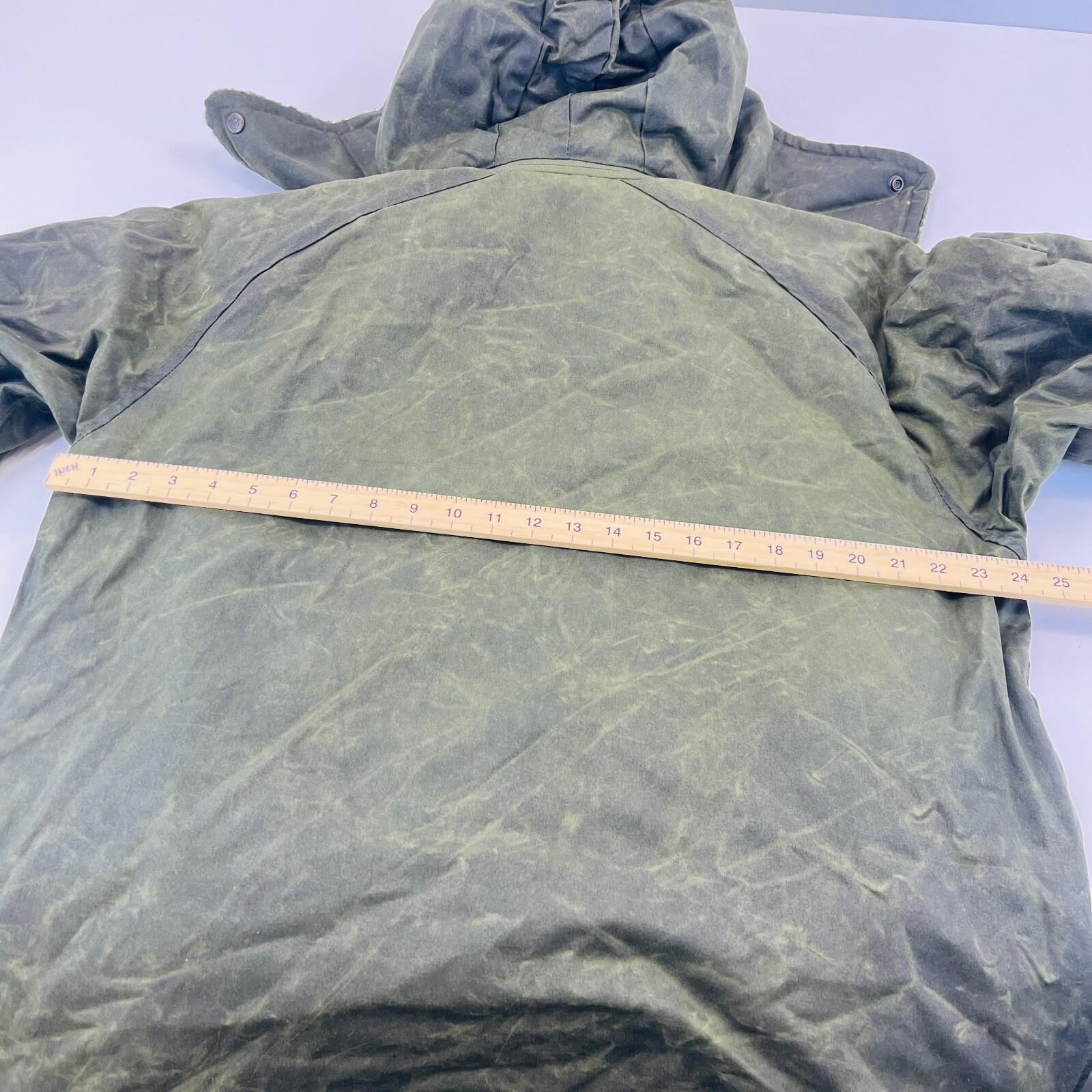 Monchaux Sport Men's Wax Jacket in Green with Removable Fleece Liner size Medium