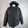 Ellesse Womens Hooded Quilted Padded Puffer Jacket in Black UK 16 - Near Mint