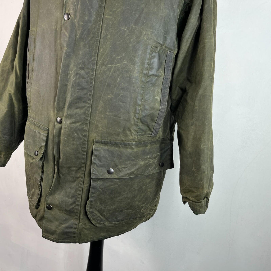 Claydon Insulated Wax Jacket Mens Medium Green Full Zip Hunting Country Cotton