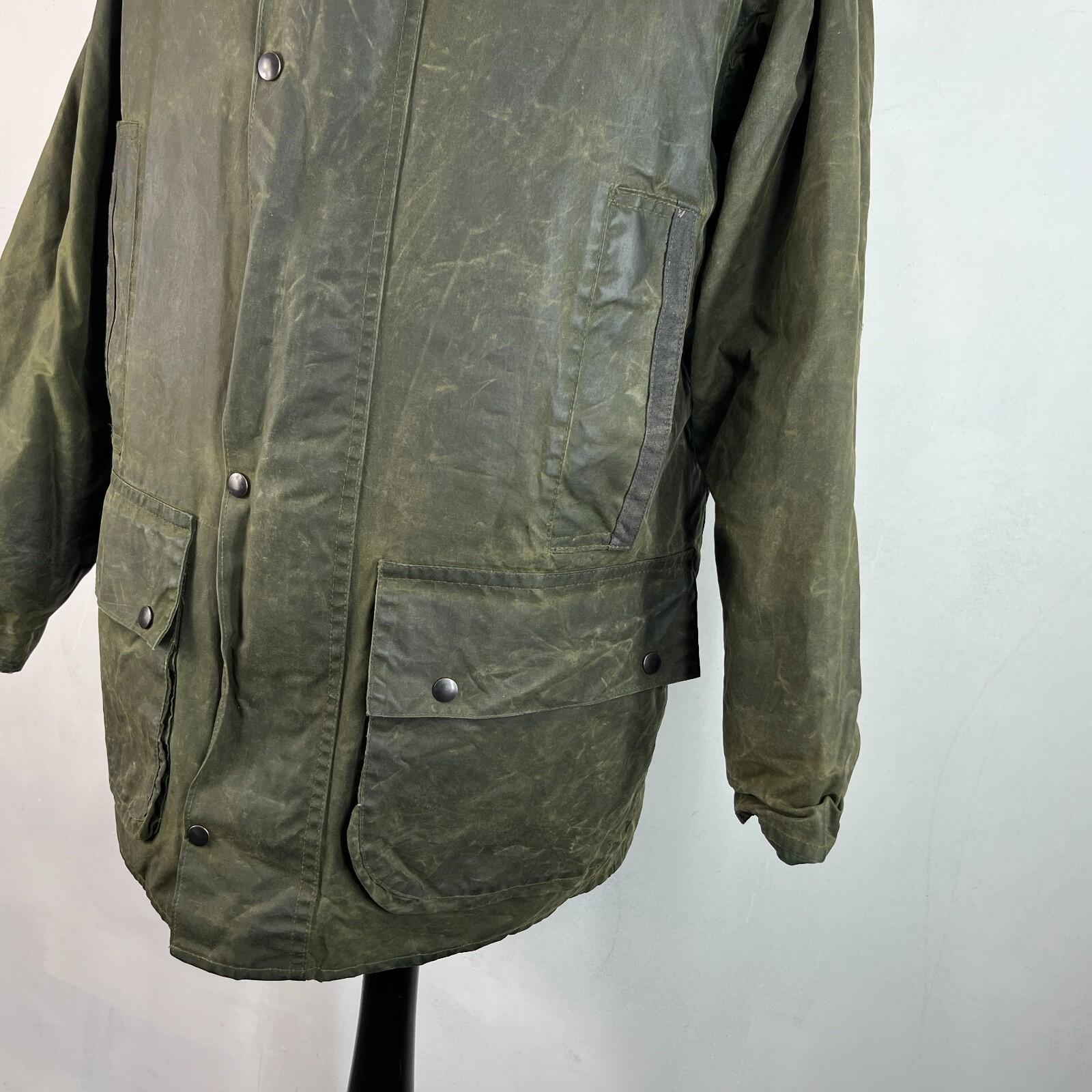 Claydon Insulated Wax Jacket Mens Medium Green Full Zip Hunting Country Cotton