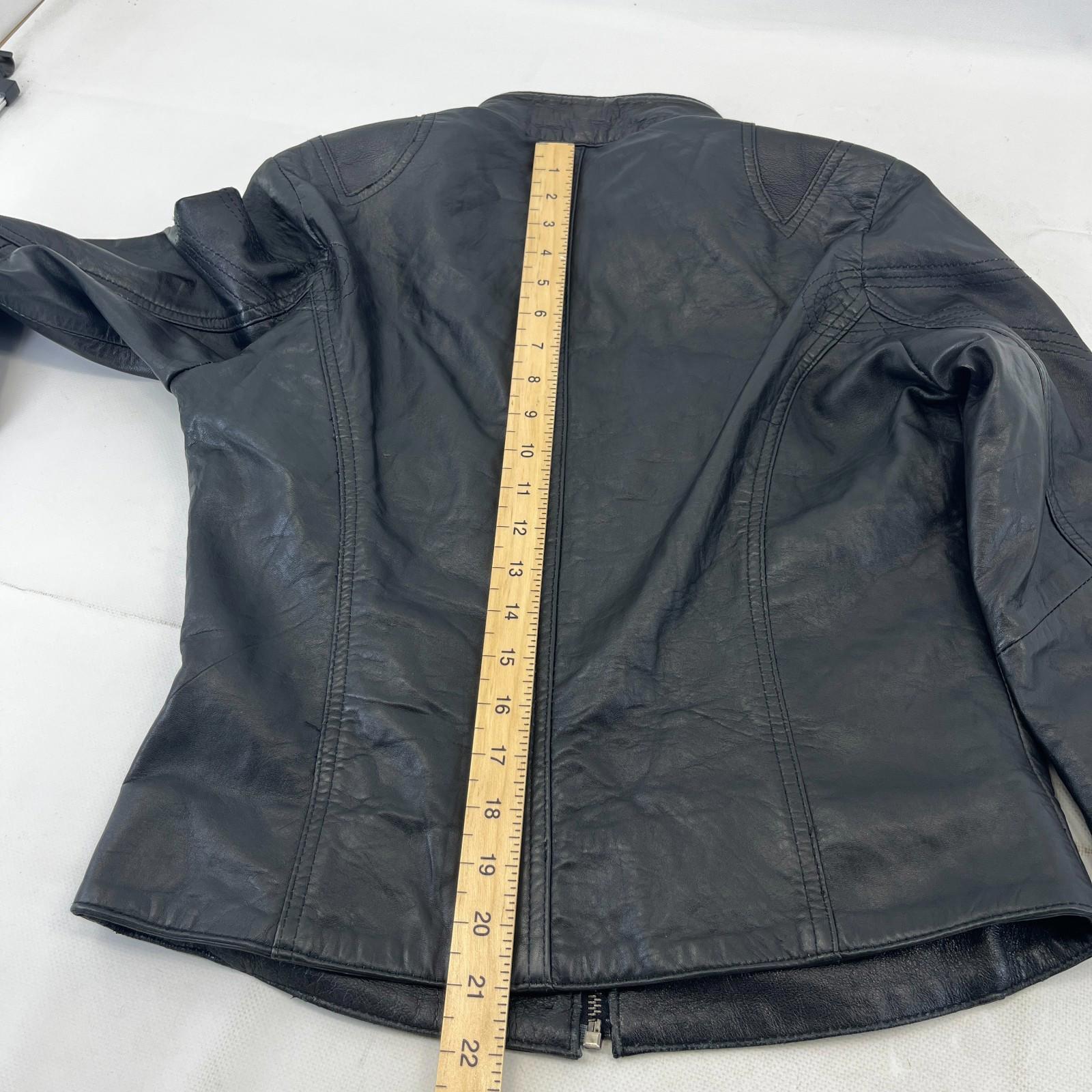 Aviatrix Women's Real Leather Biker Jacket in Black size M