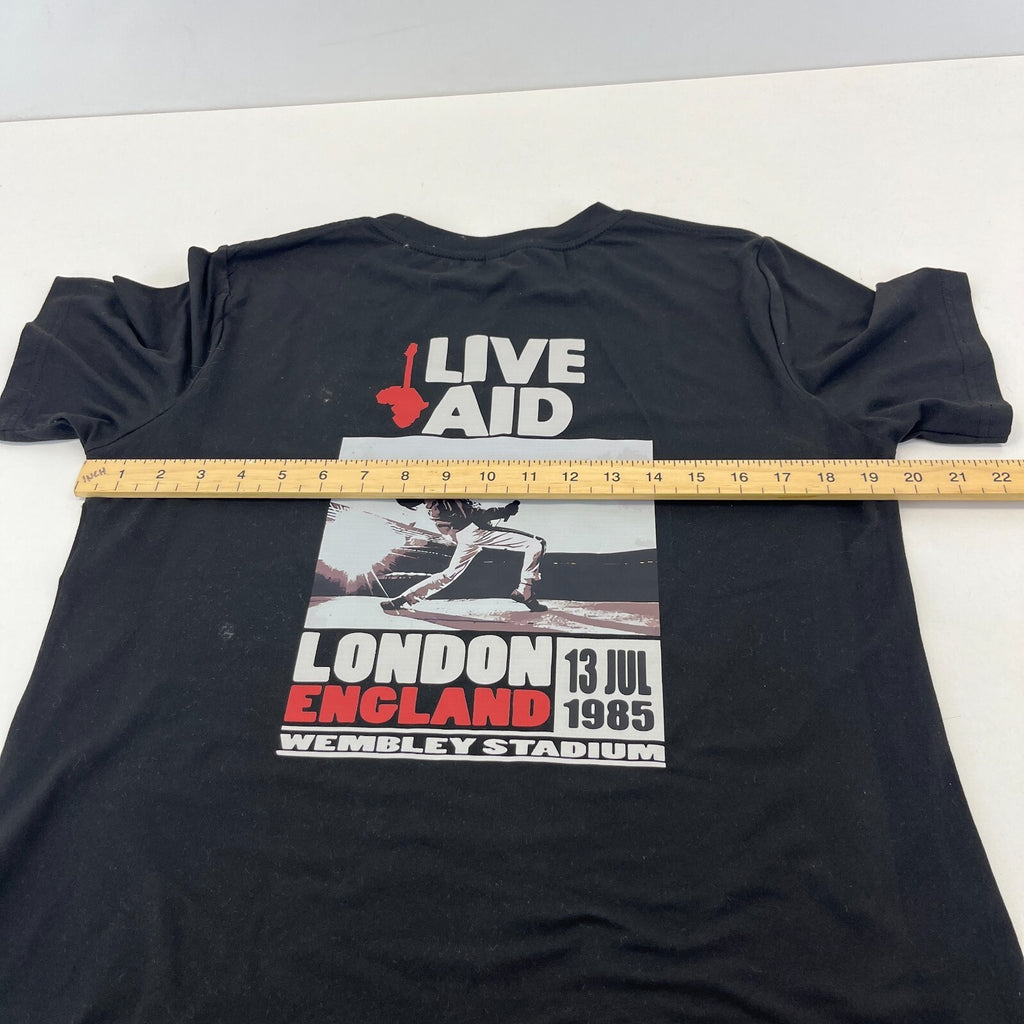 Live Aid 1985 T-Shirt in Black with Back Print Women's size Large