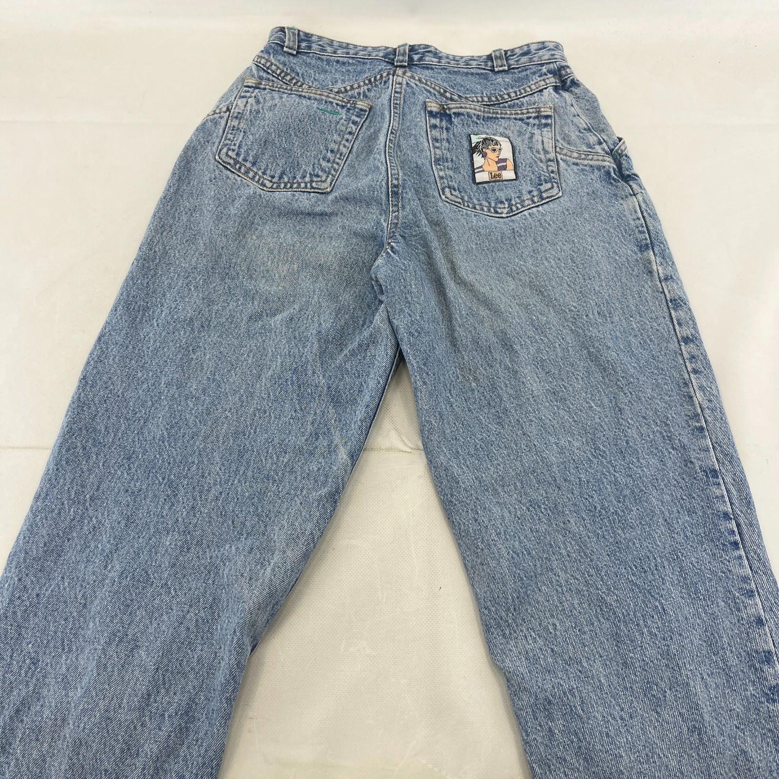 Lee Women's Mom Jeans Loose Fit Tapered Leg Blue Stonewash W30" L30"