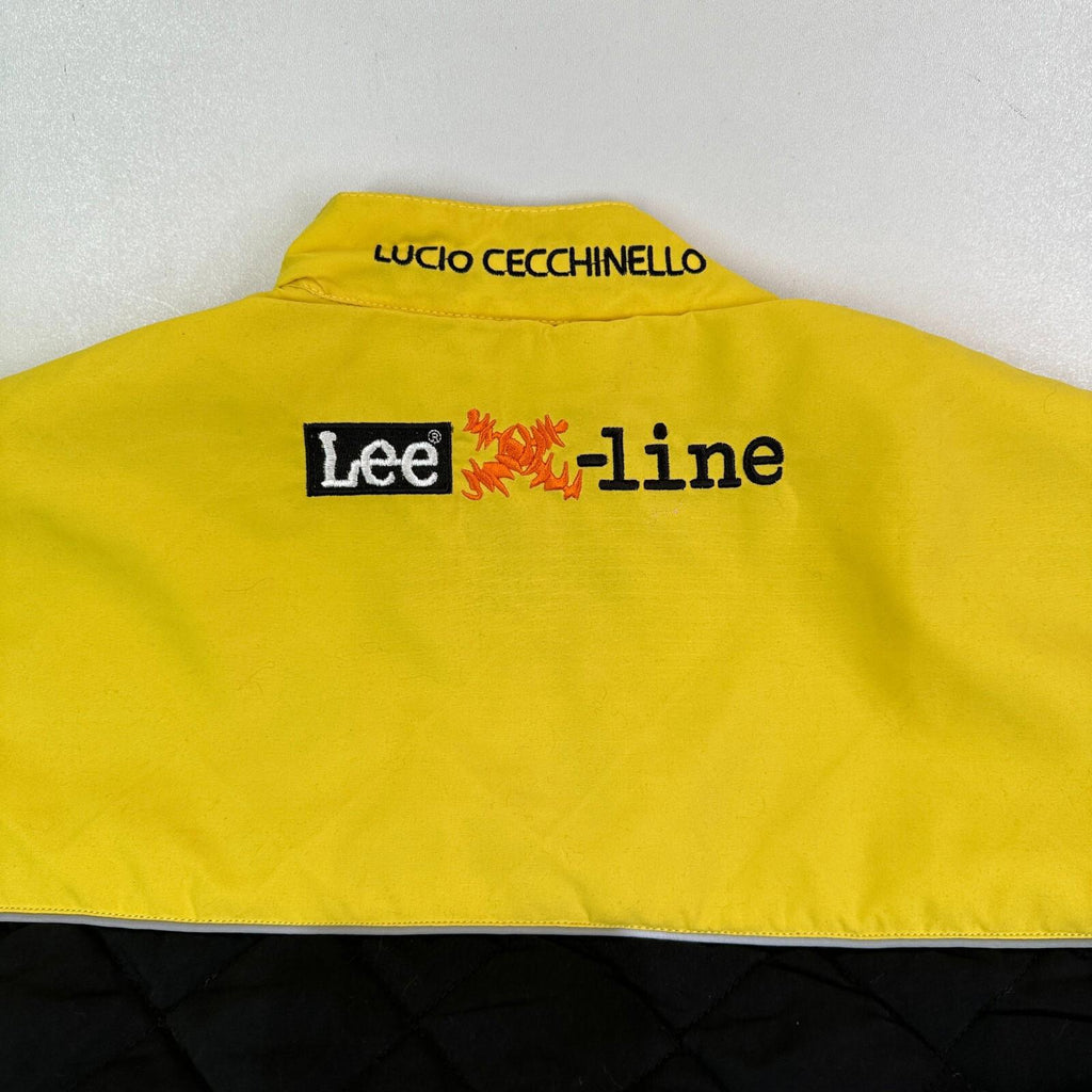 LEE MotoGP Bodywarmer Quilted Gilet with Embroidered Logos size S  Black Yellow