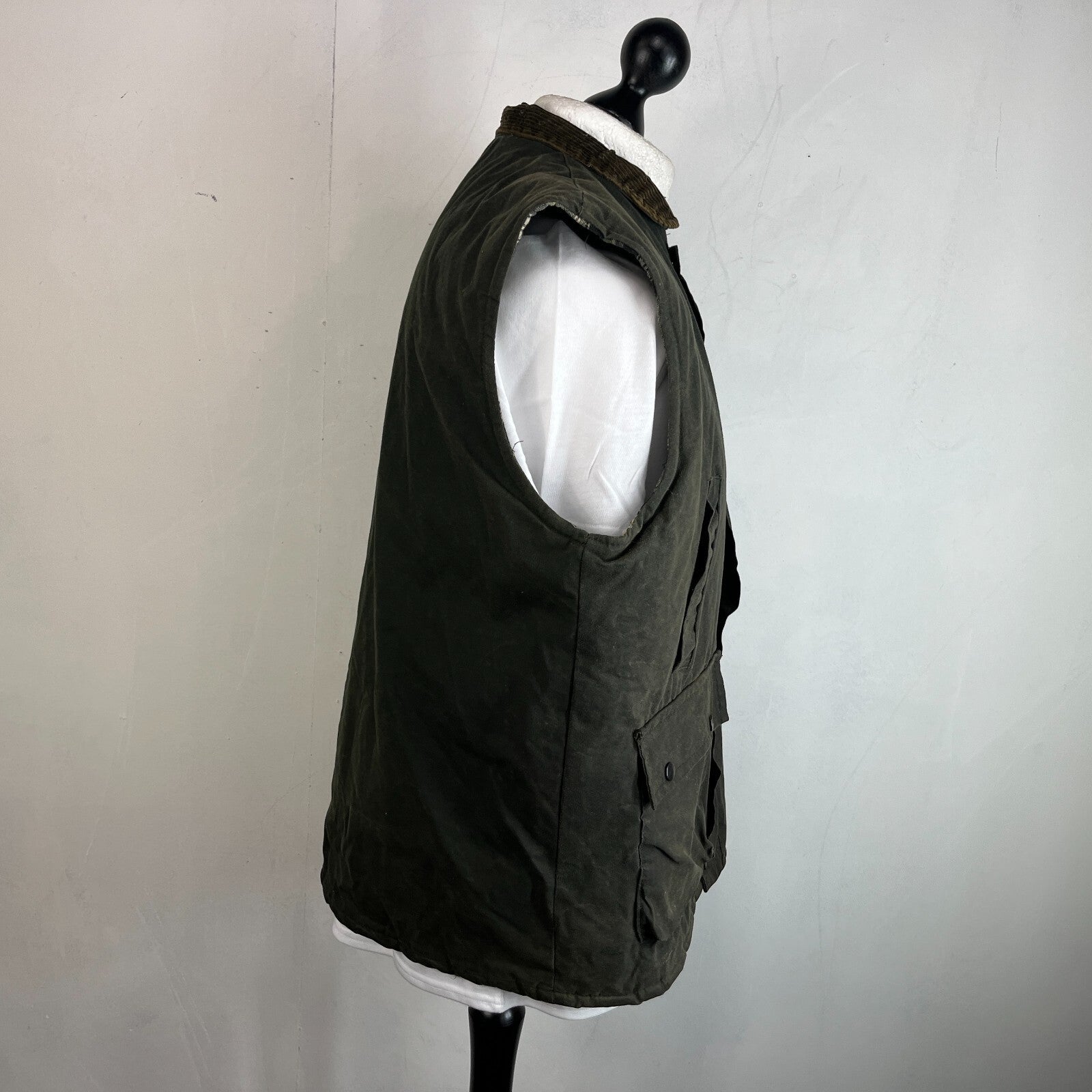 Elm Tree Men's Quilted Wax Gilet Body Warmer Jacket Dark Green size XL