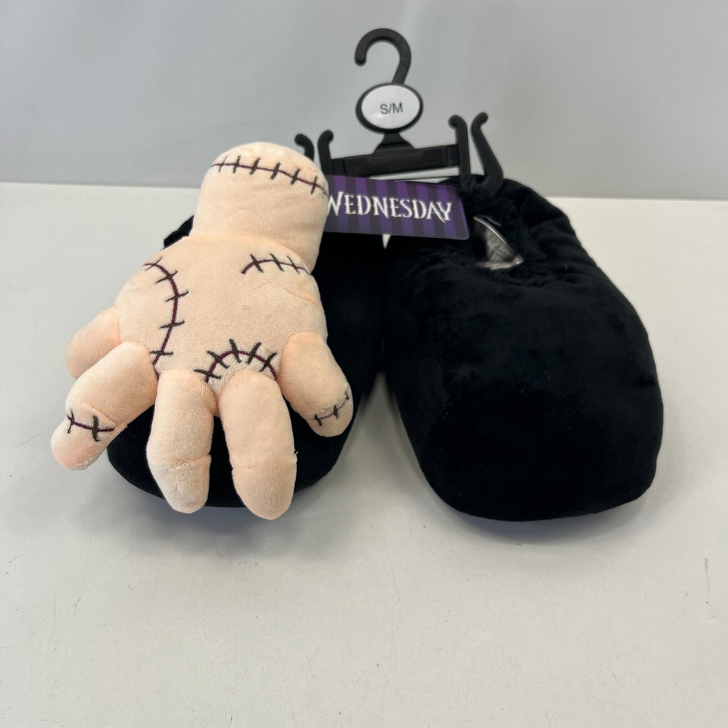 Wednesday Thing Black Goth Slippers Novelty Black Shoes size S/M
