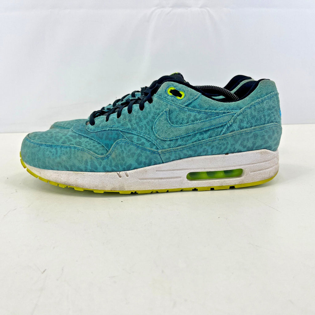 Nike Air Max 1 Blue Leopard Print Aquamarine Suede size UK 11 - EU 46