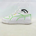 Puma Women's White Trainers with Fluoro Green Piping UK size 7 EUR size 40.5