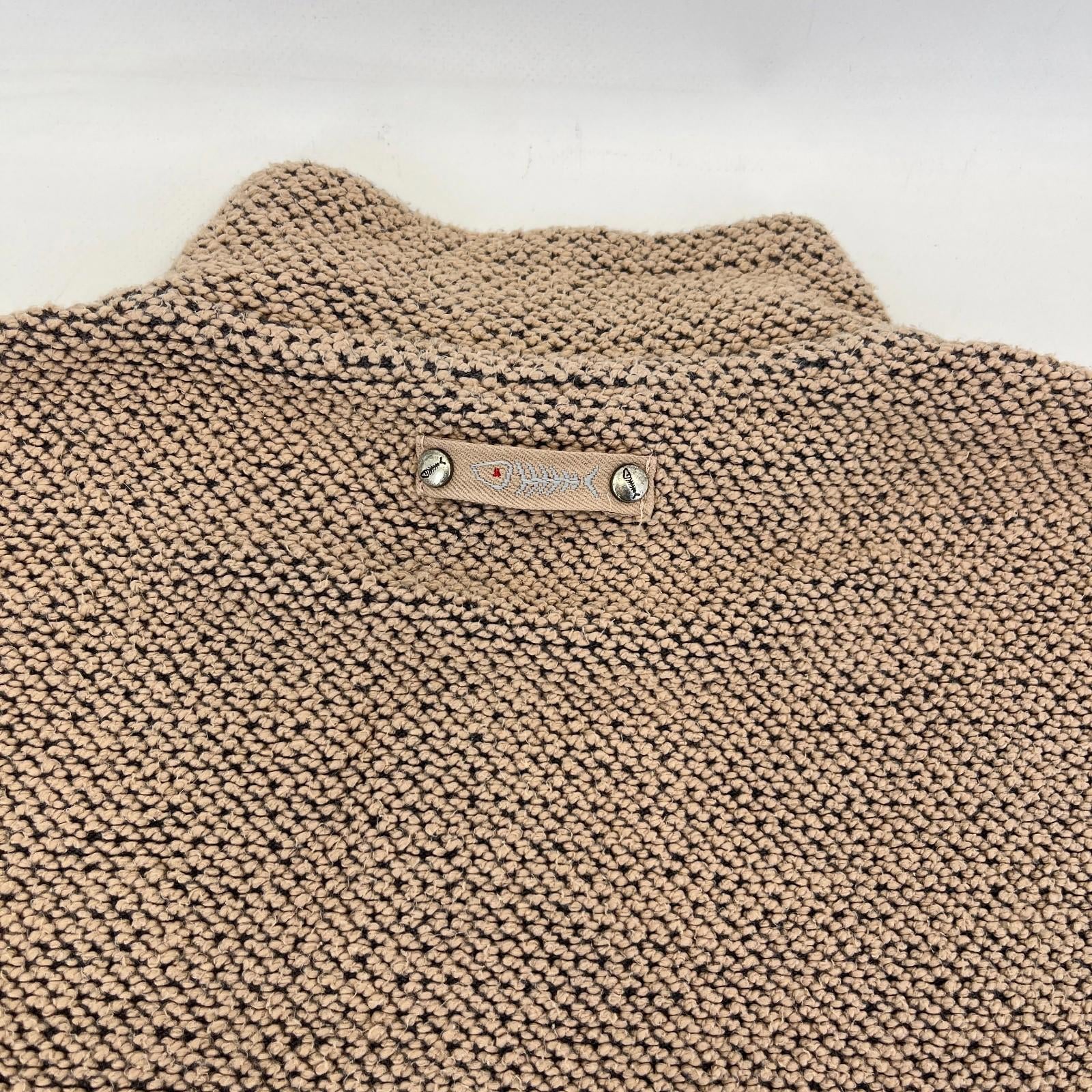 Weird Fish Macaroni Quarter Zip Fleece Jumper Heavy Pullover size XL Beige Brown
