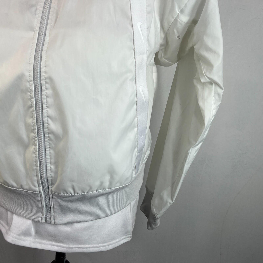 Adidas Marble Hooded Waterproof Jacket Bomber size M Full Zip in White - Rare
