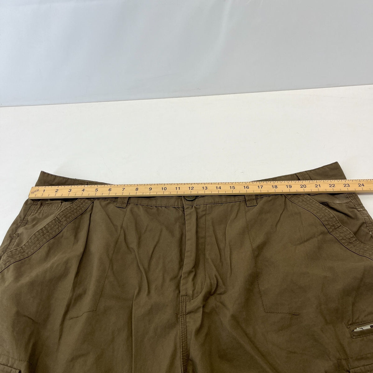 Kam Cargo Trousers Pants with Zip Off Legs Khaki Brown size 48R L32"