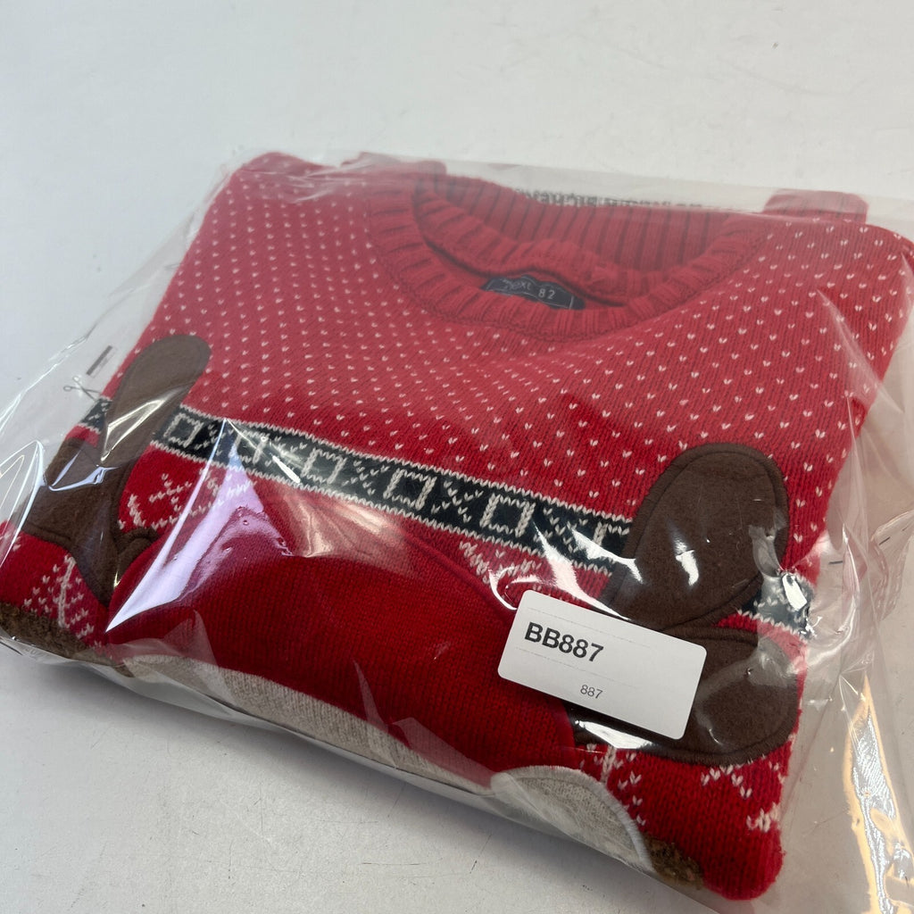 Next Kids Rudolph Christmas Fair Isle Knit Jumper Red Kids size 10 years