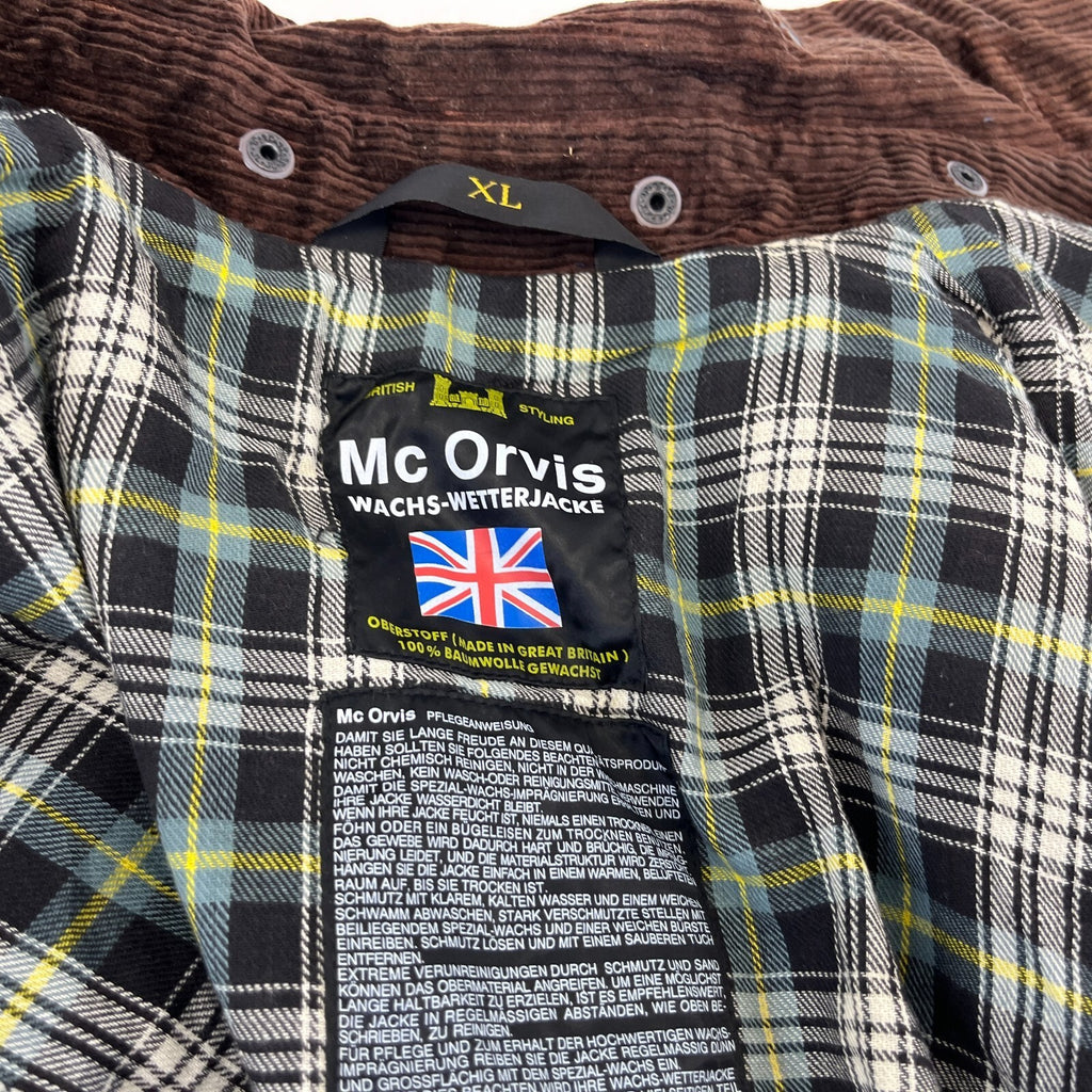 Mc Orvis Wax Jacket Mens size XL Green Waxed Coat Made in the UK