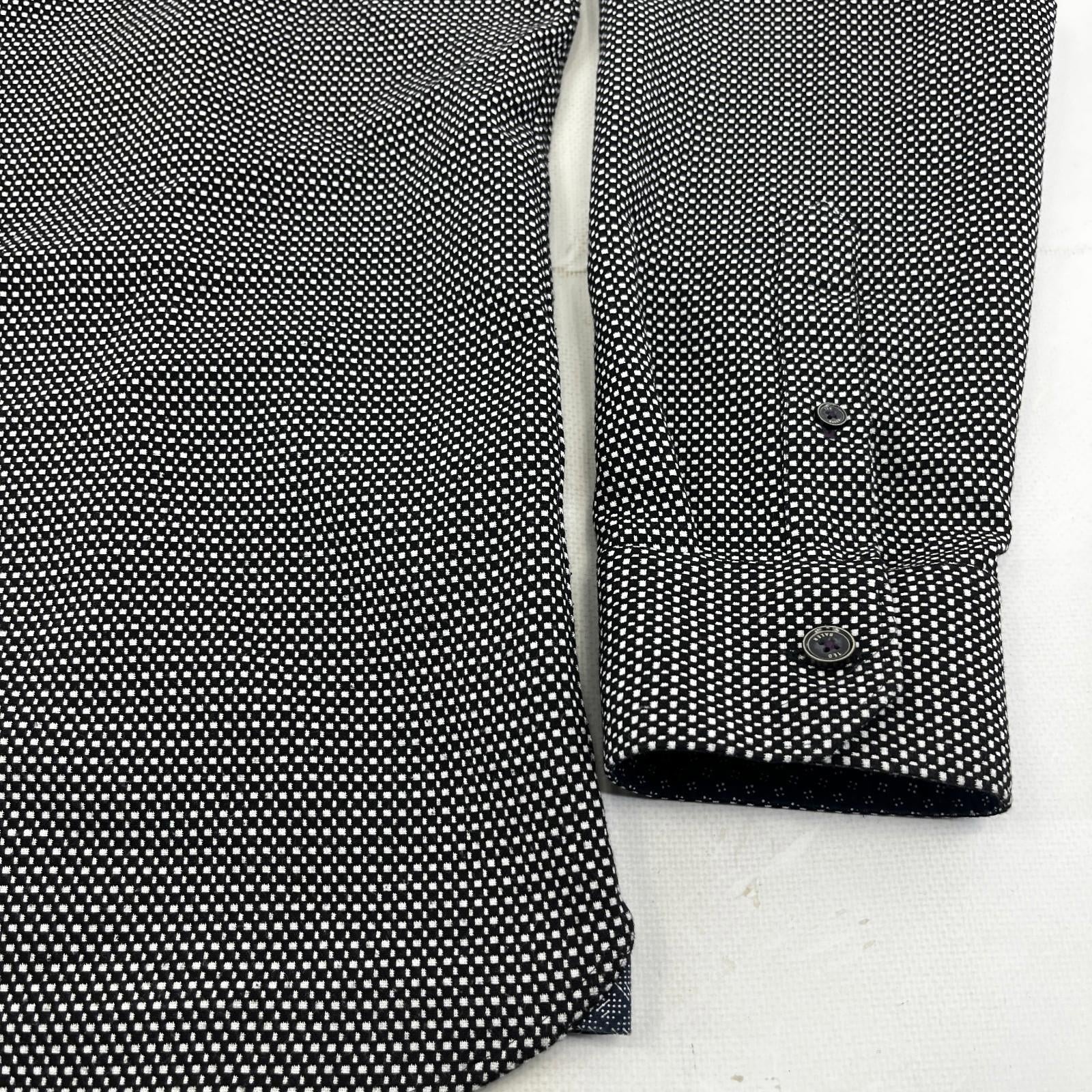 Ted Baker Men's Vintage Thick Heavy Black & White Shirt Mens Size 4