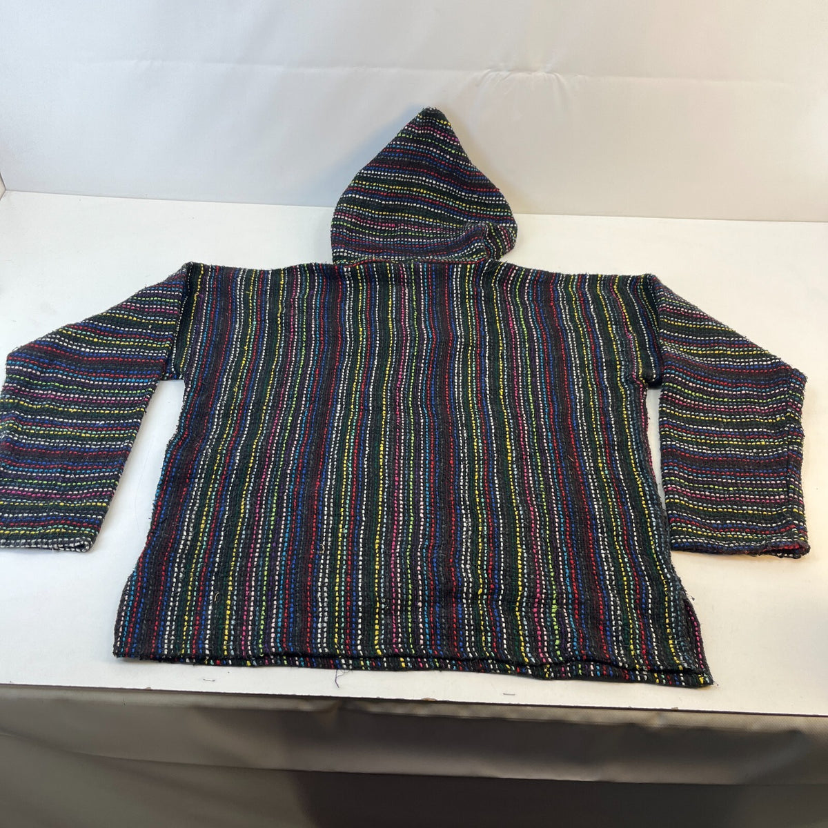Unisex Genuine Mexican Baja Hoodie Pullover Hippie Festival Multicolour UK L